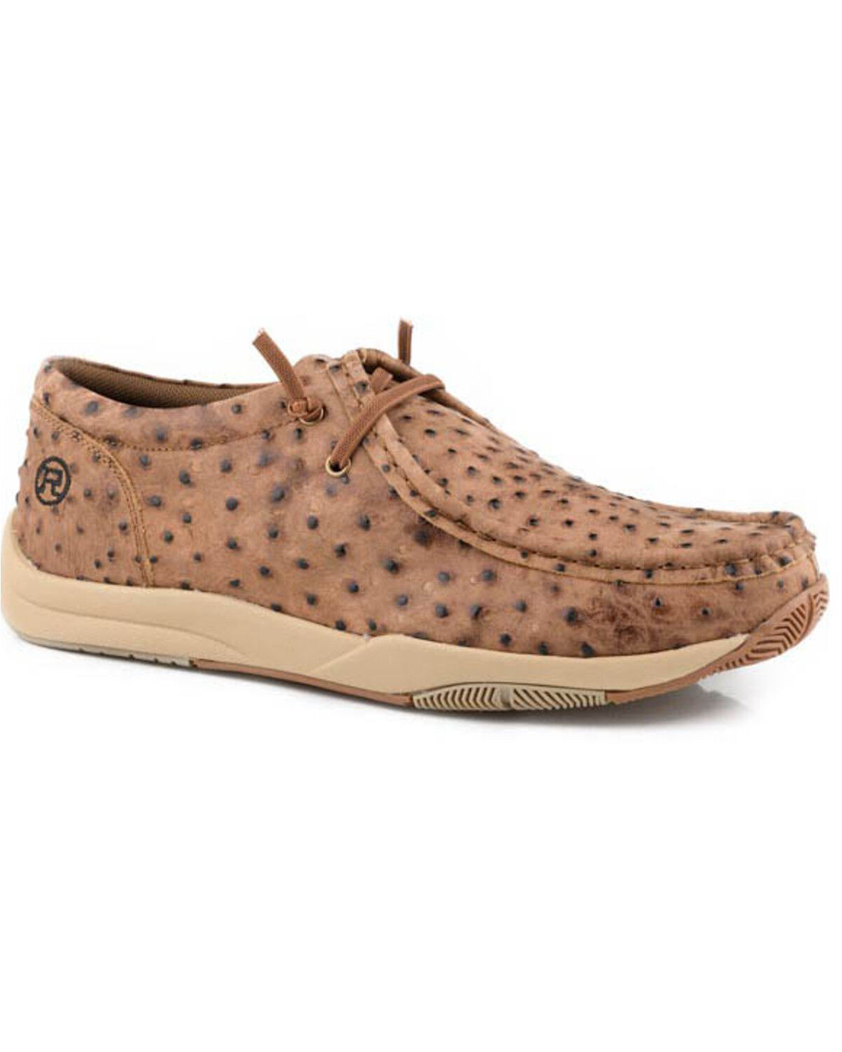 Men's Roper Ostrich Print Clearcut Low Casual Shoes - Moc Toe