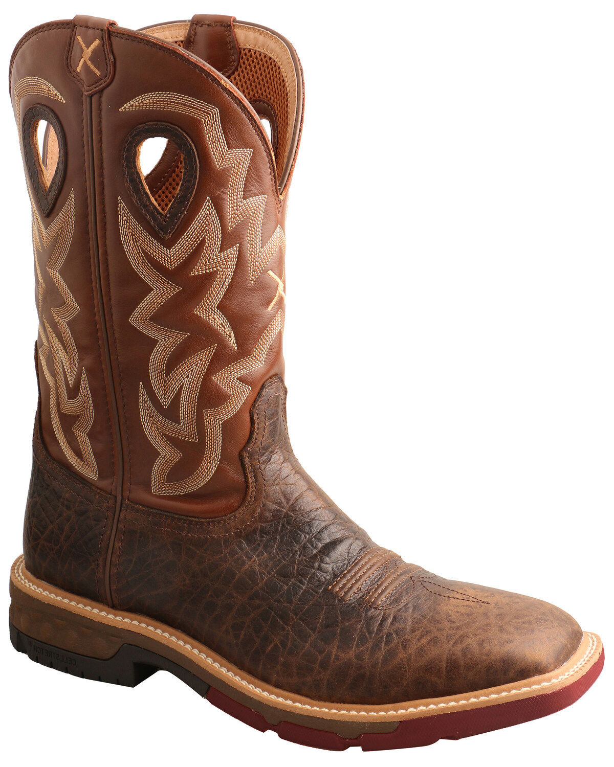 Men's Twisted X Brown Western Work Boots - Soft Toe