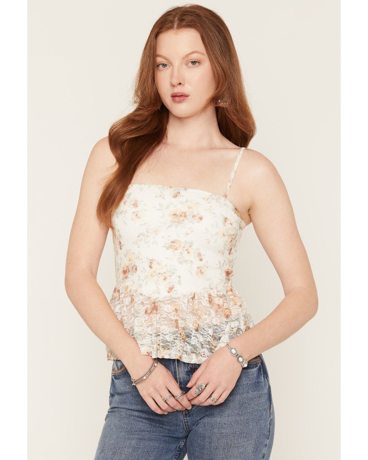 Women's Cleo + Wolf Floral Print Peplum Tank