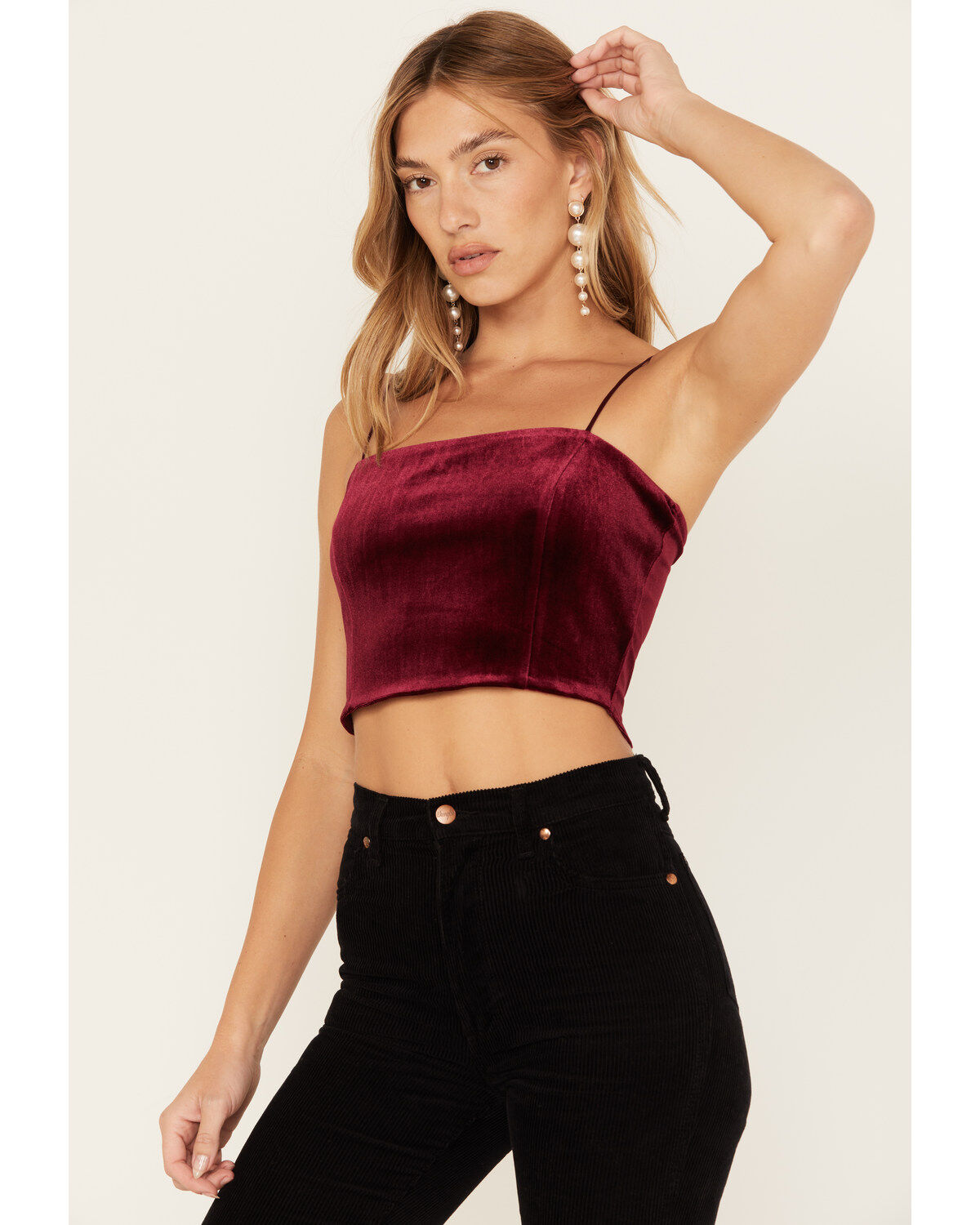 Women's Sadie & Sage Misty Velvet Crop Cami Top