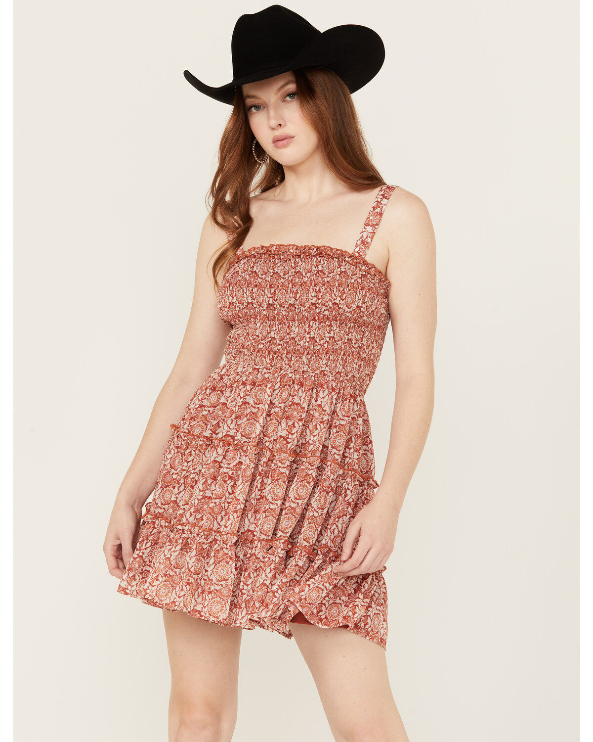 Women's Ash & Violet Floral Tier Mini Dress