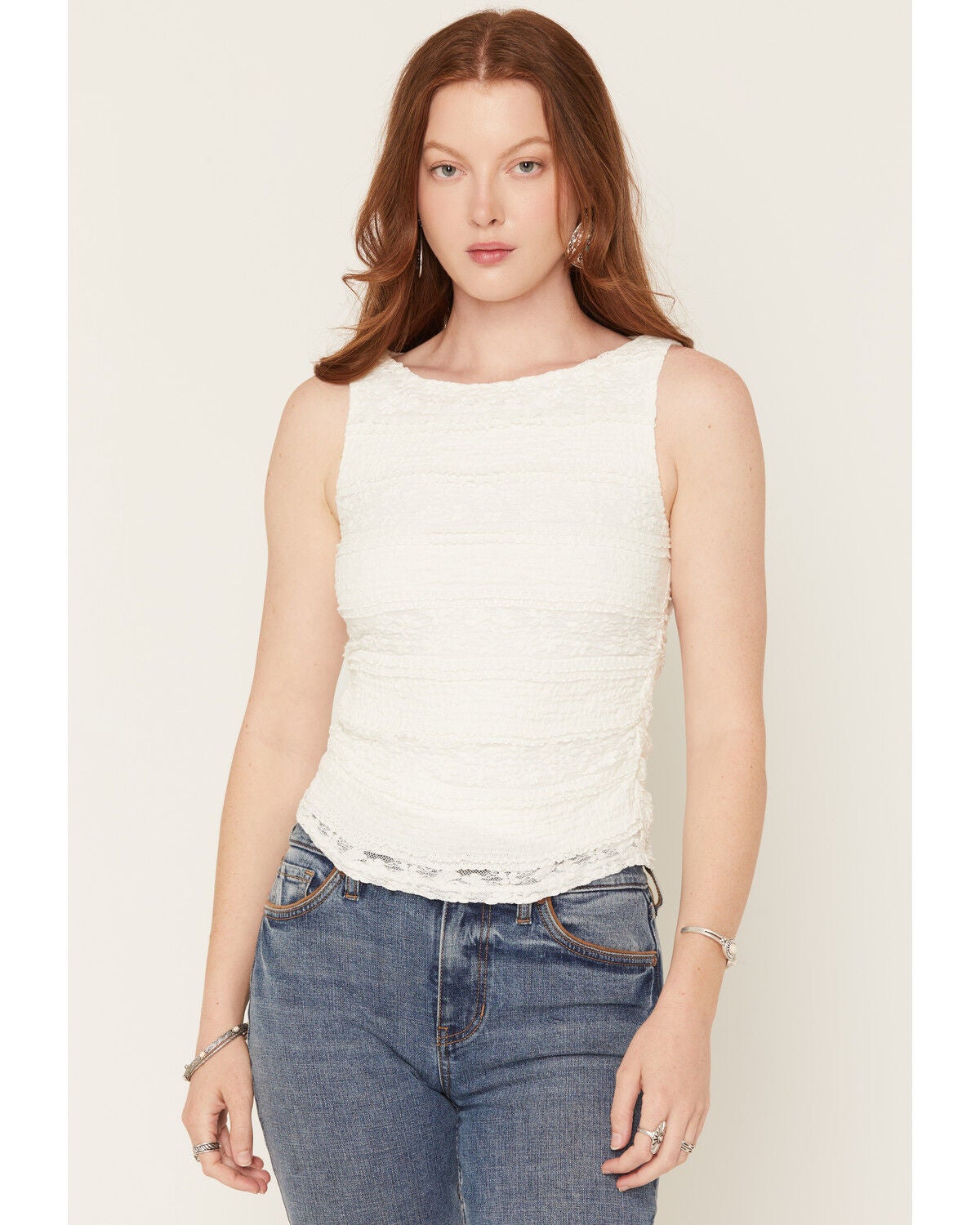 Women's Cleo + Wolf Lace Ruched Tank Top