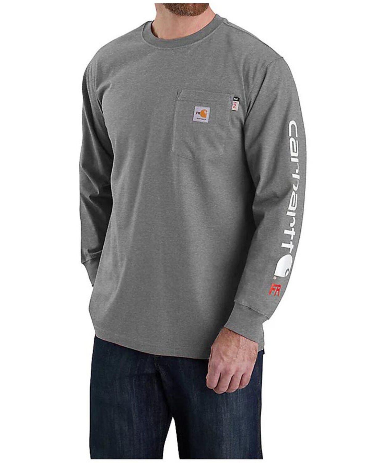 Men's Carhartt FR Loose Fit Midweight Logo Long Sleeve Graphic Work Sh