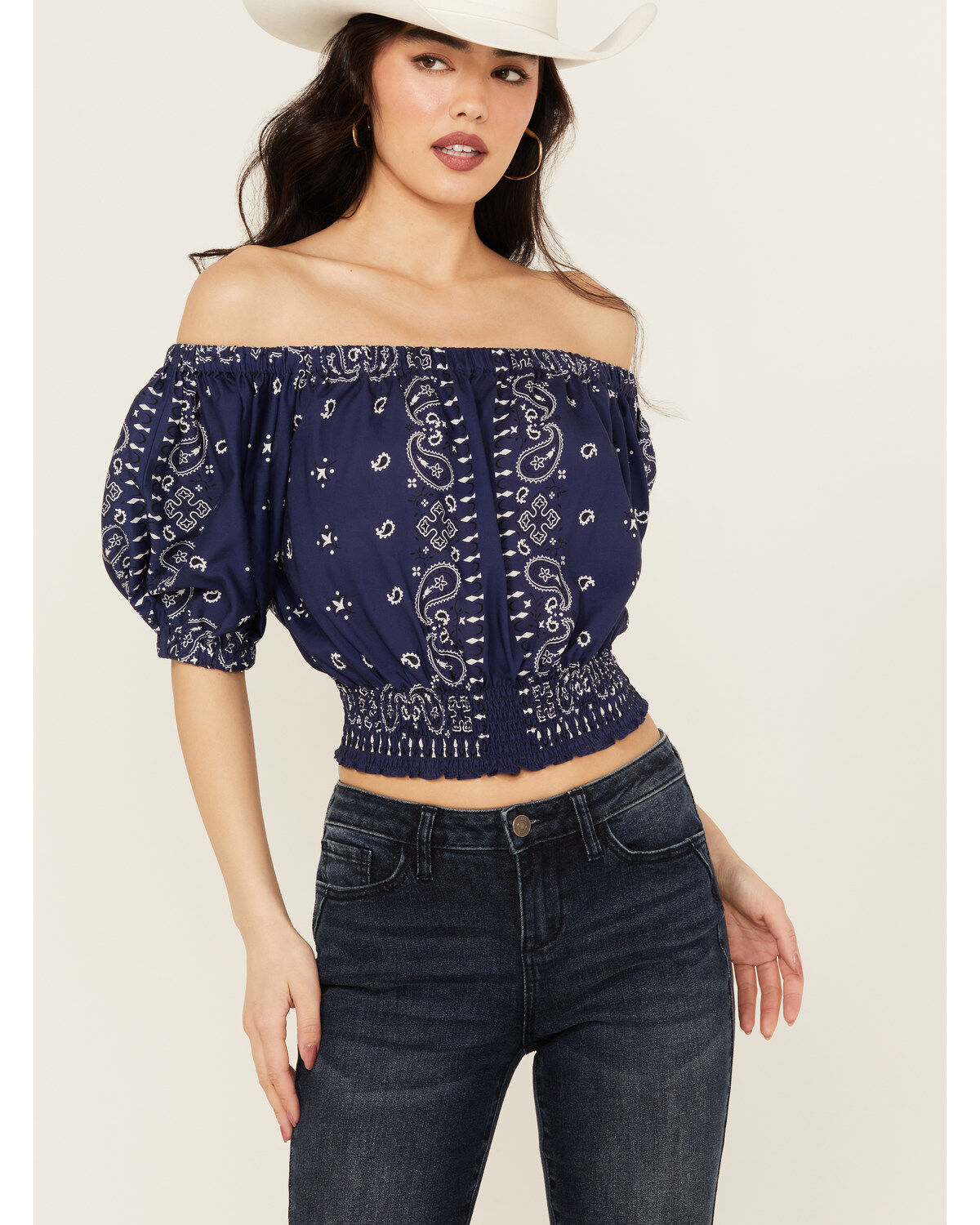 Women's Beyond The Radar Bandana Print Cropped Top