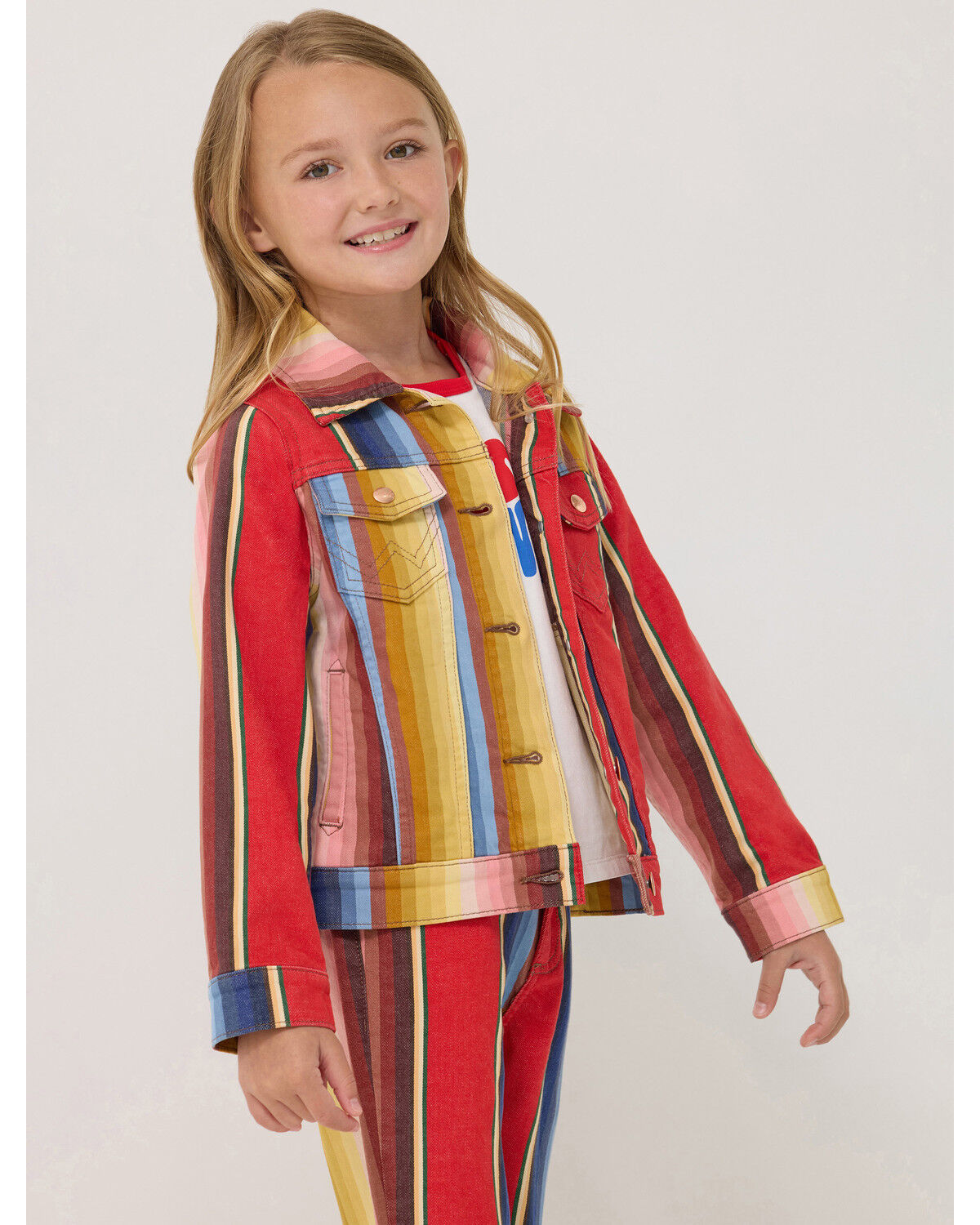 Girls' Wrangler X Lainey Wilson Rodeo Striped Trucker Jacket