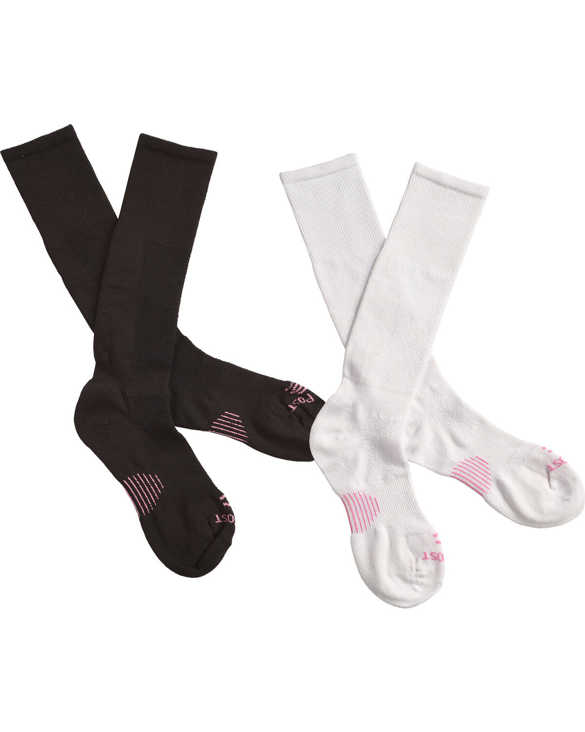 Women's Dan Post Cowgirl Certified Sleek Thin Socks - Black and White