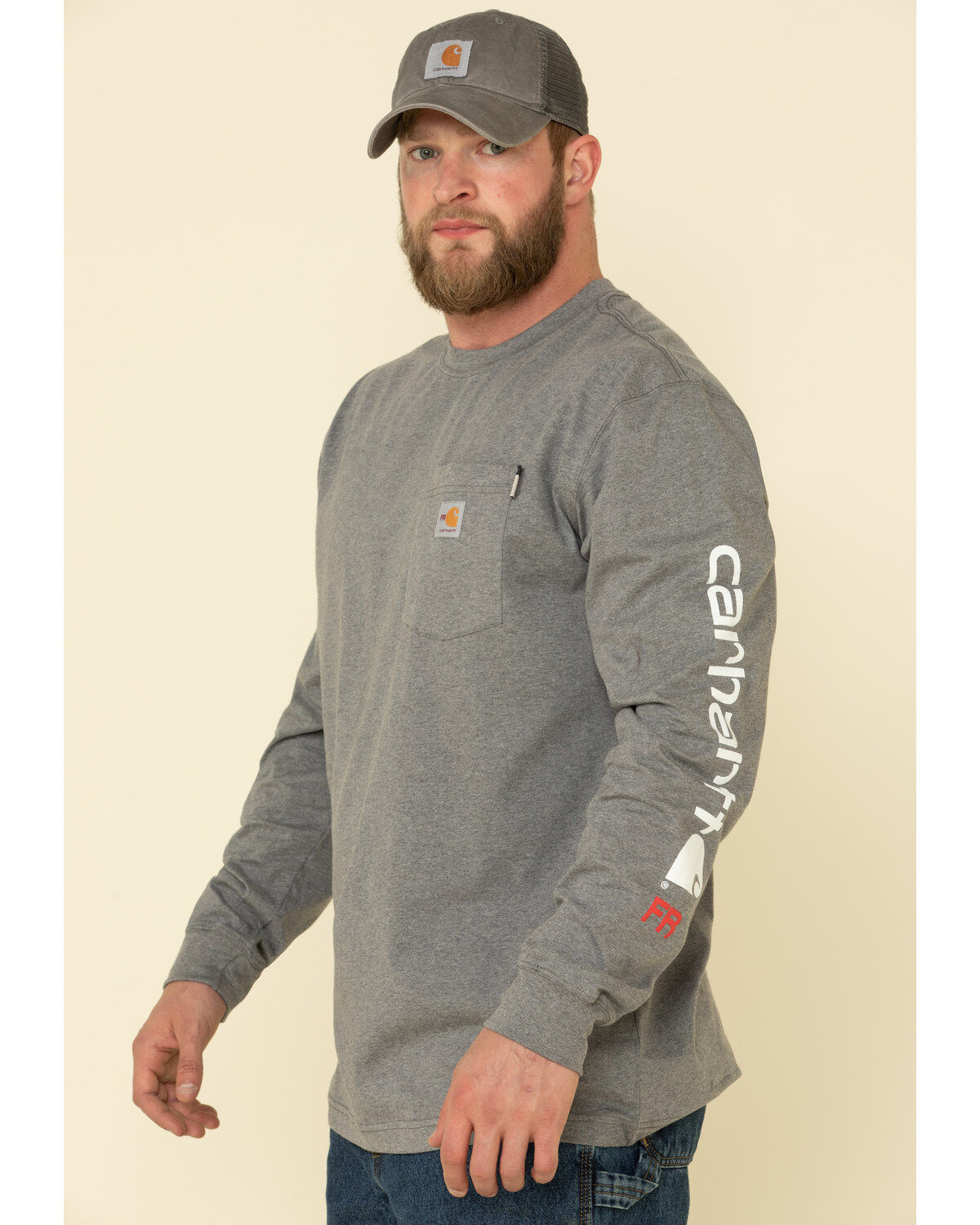 Men's Carhartt FR Midweight Signature Logo Long Sleeve Work Shirt