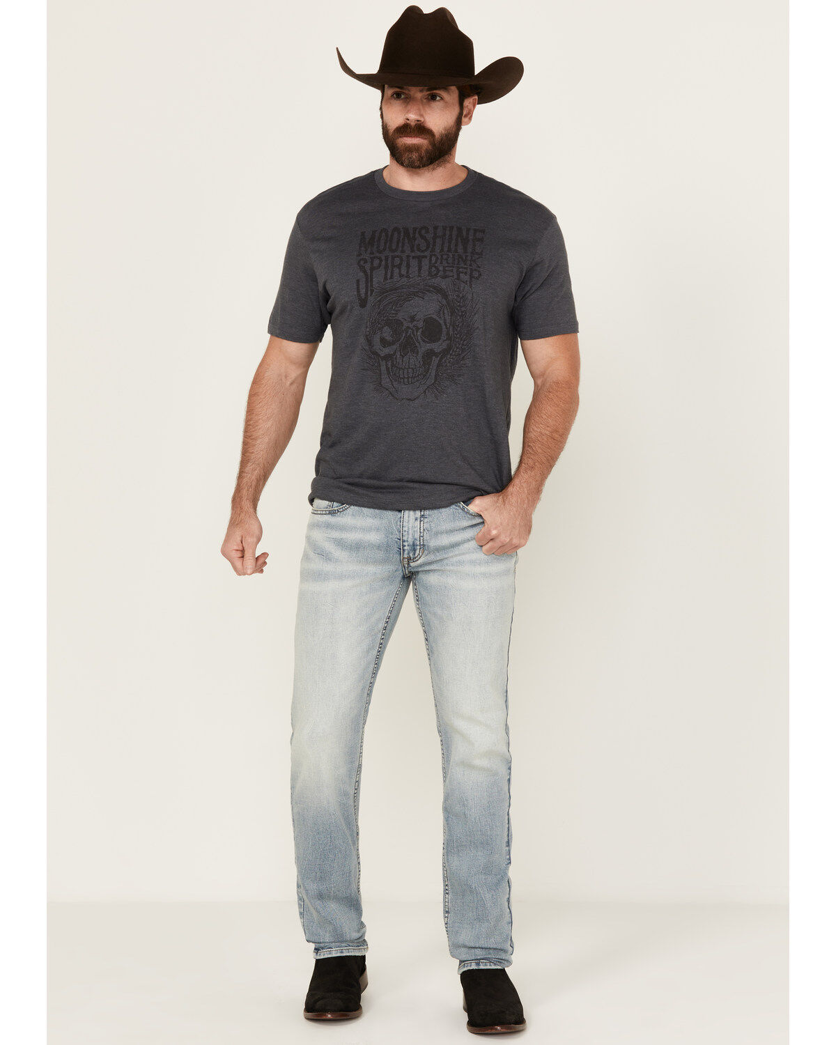 Men's Moonshine Spirit Sutton Light Wash Slim Stretch Denim Jeans