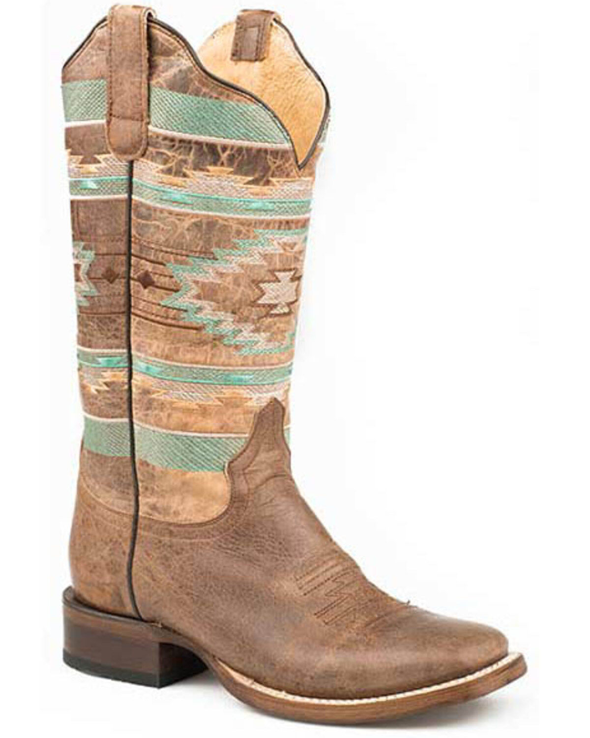 Women's Roper Southwestern Embroidery Western Boots - Square Toe