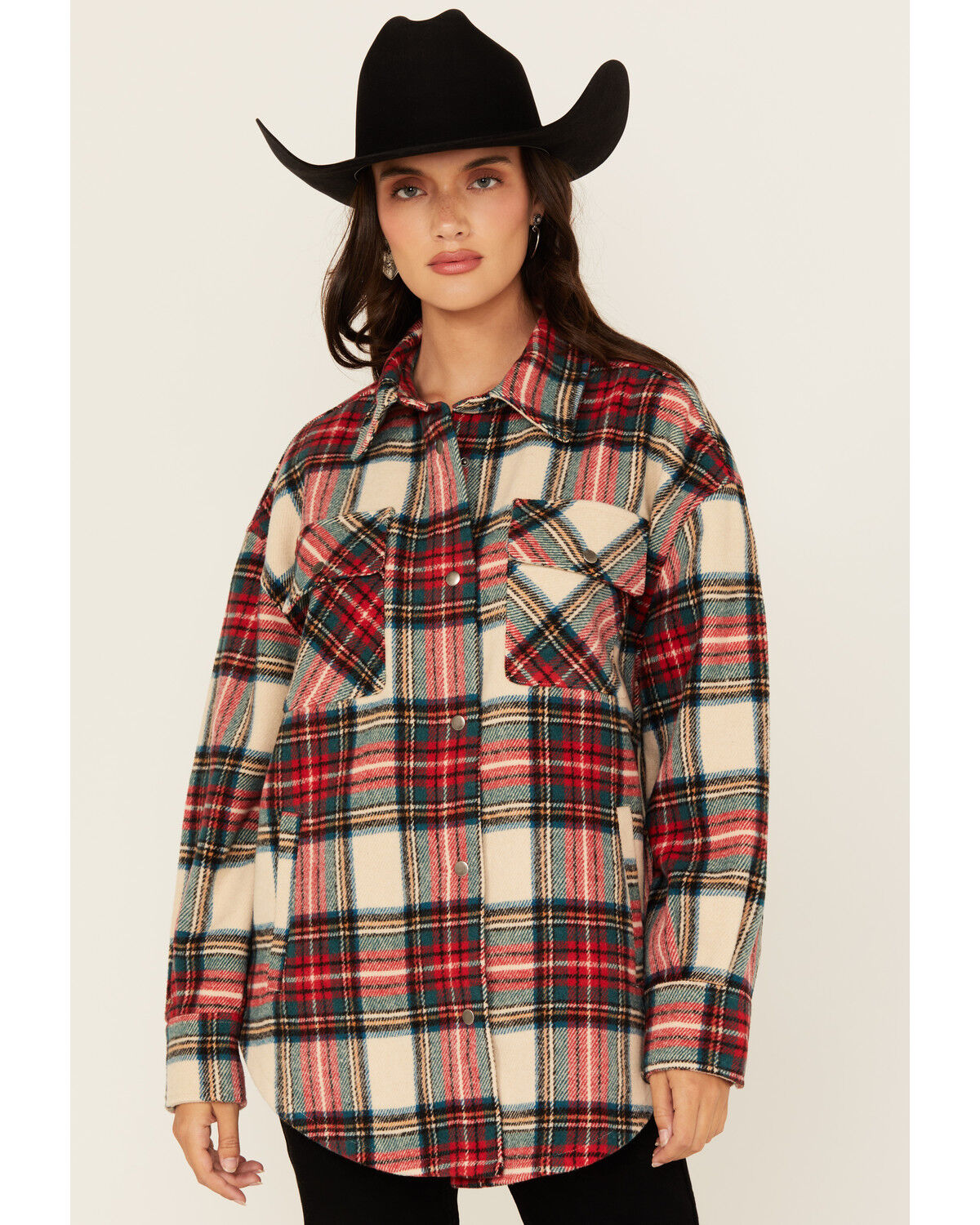 Women's Fornia Plaid Print Shacket