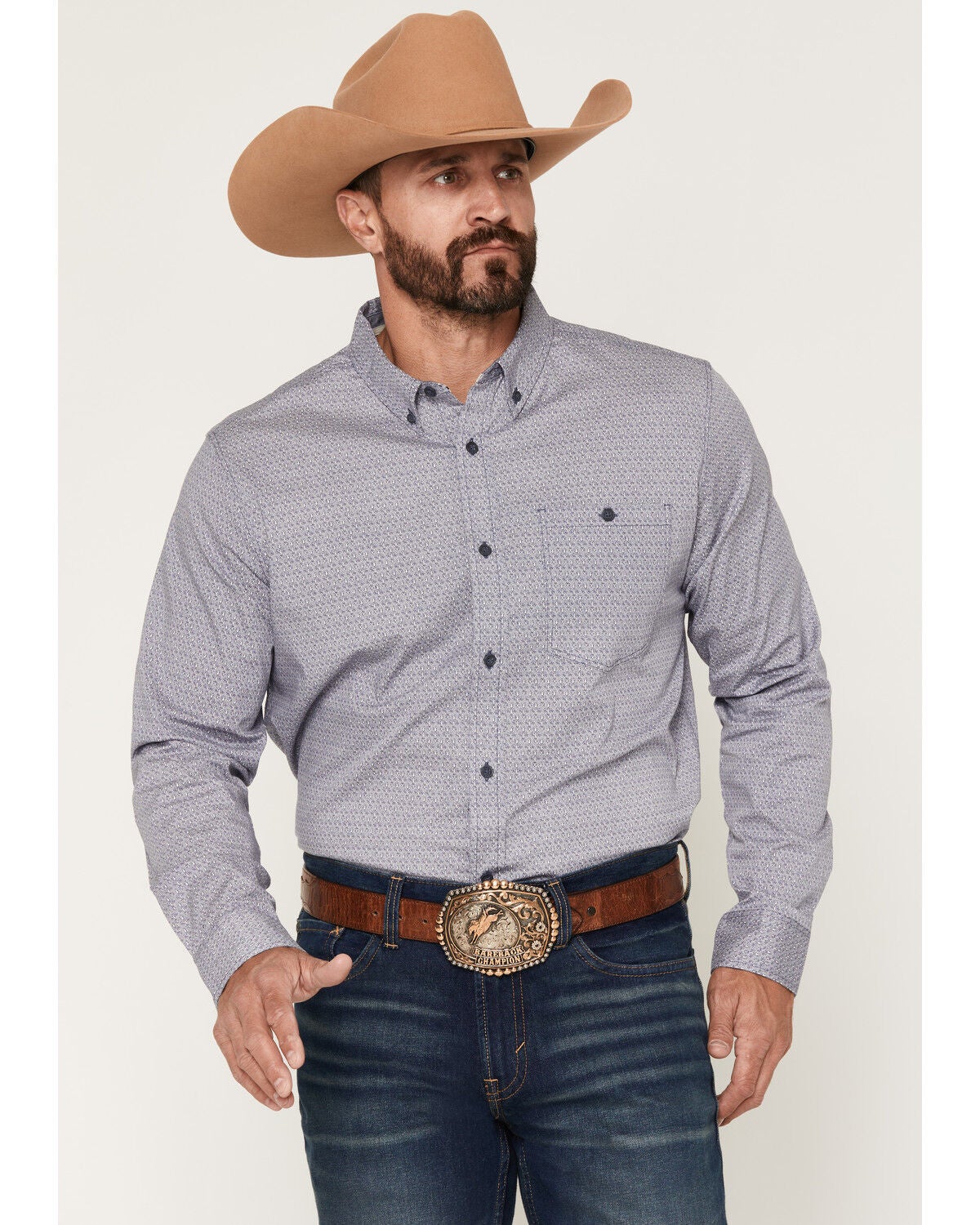 Men's RANK 45 Tornado Geo Print Long Sleeve Button-Down Stretch Weste
