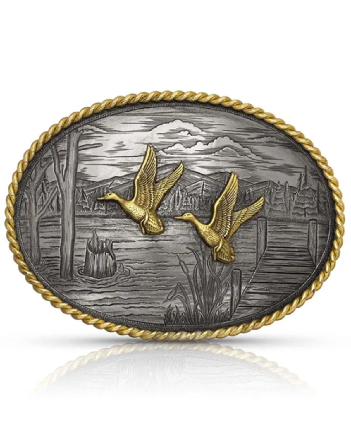 Women's Montana Silversmiths On The Banks With Ducks Belt Buckle