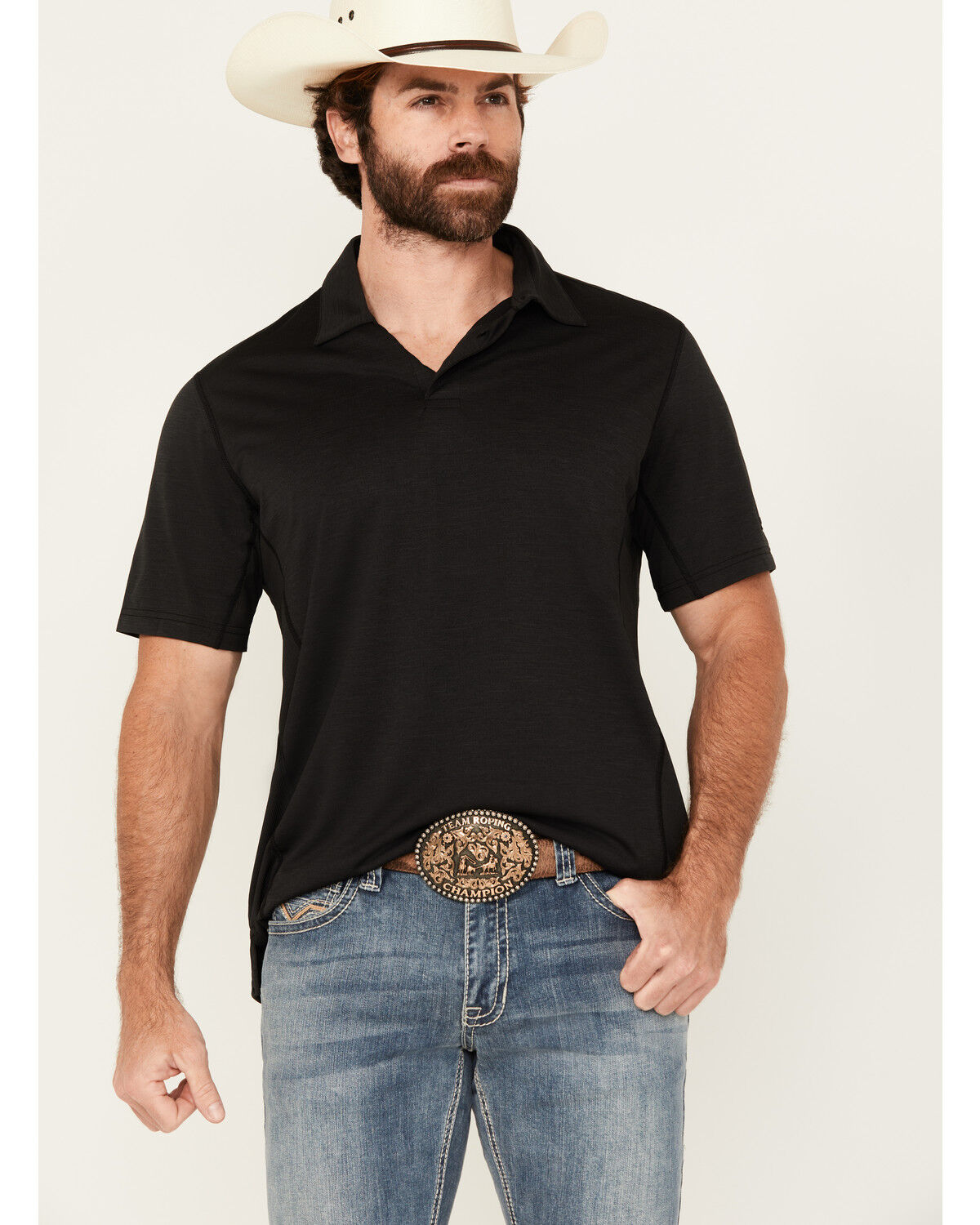 Men's Wrangler Solid Short Sleeve Performance Polo