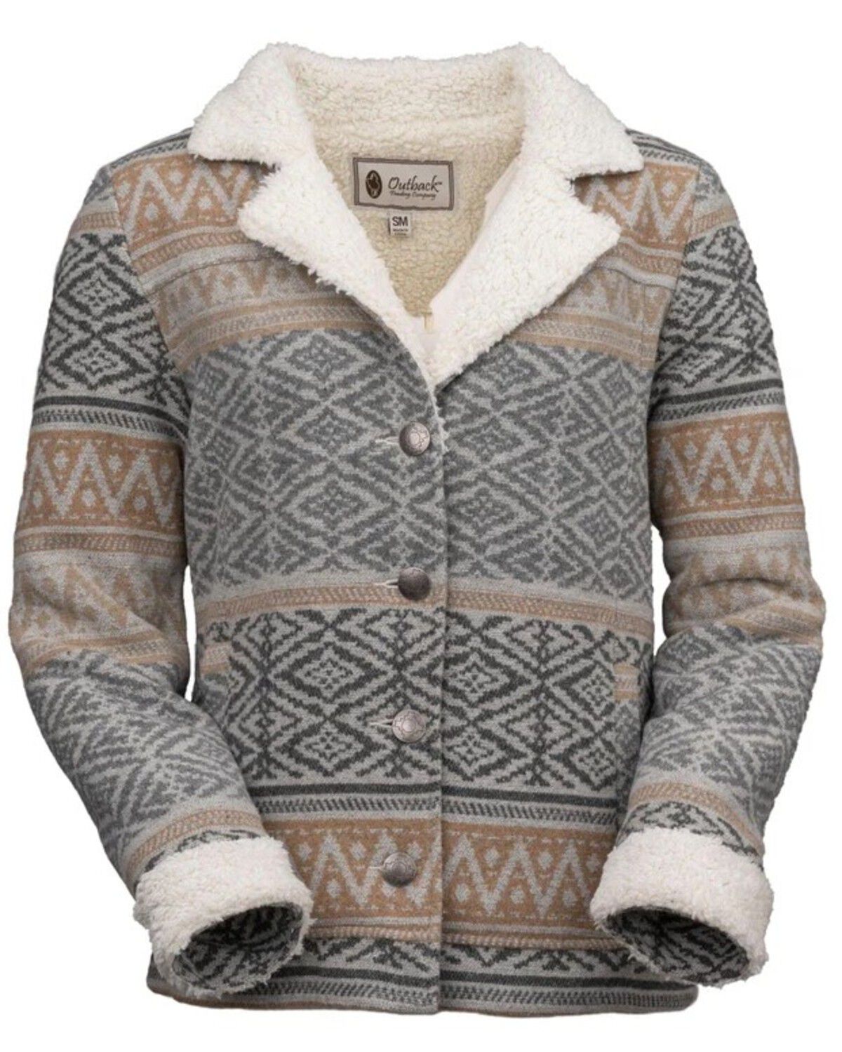 Women's Outback Trading Co Gemma Southwestern Sherpa Lined Jacket - Pl