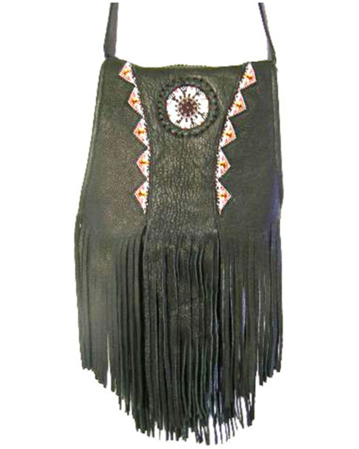 Women's Kobler Leather Black Beaded Crossbody Bag