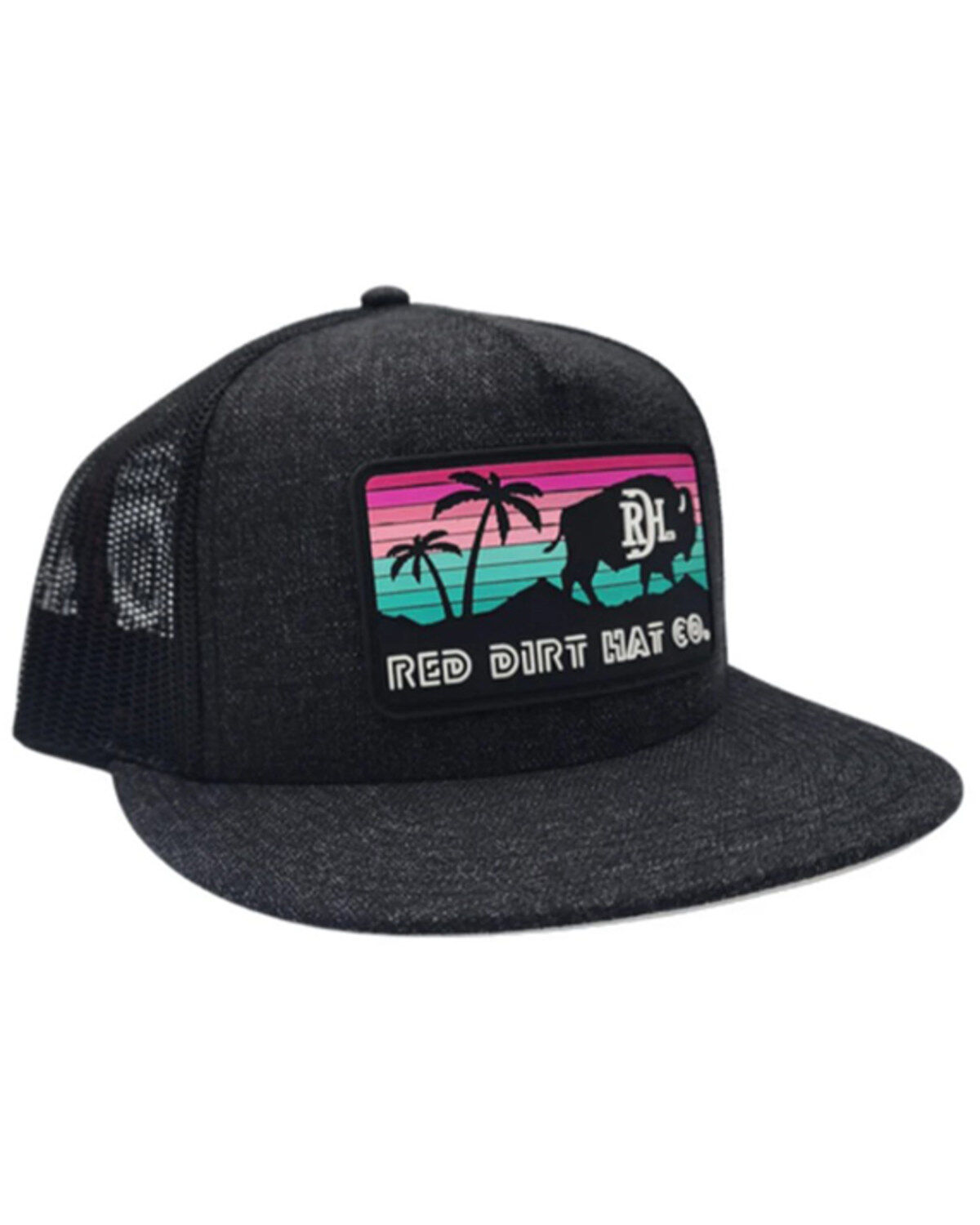 Men's Red Dirt Hat Miami Vice Logo Patch Ball Cap