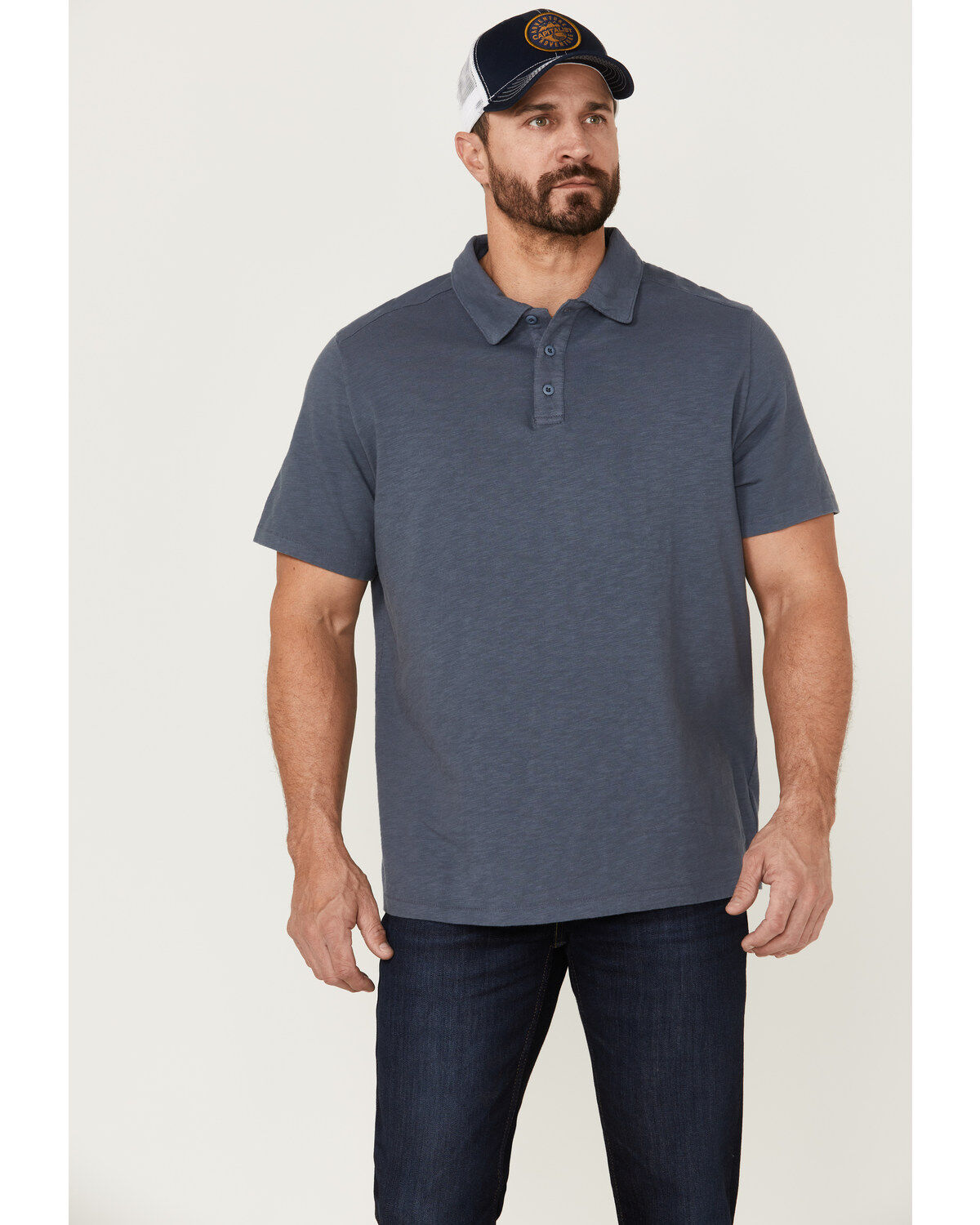 Men's Brothers and Sons Short Sleeve Slub Polo Shirt