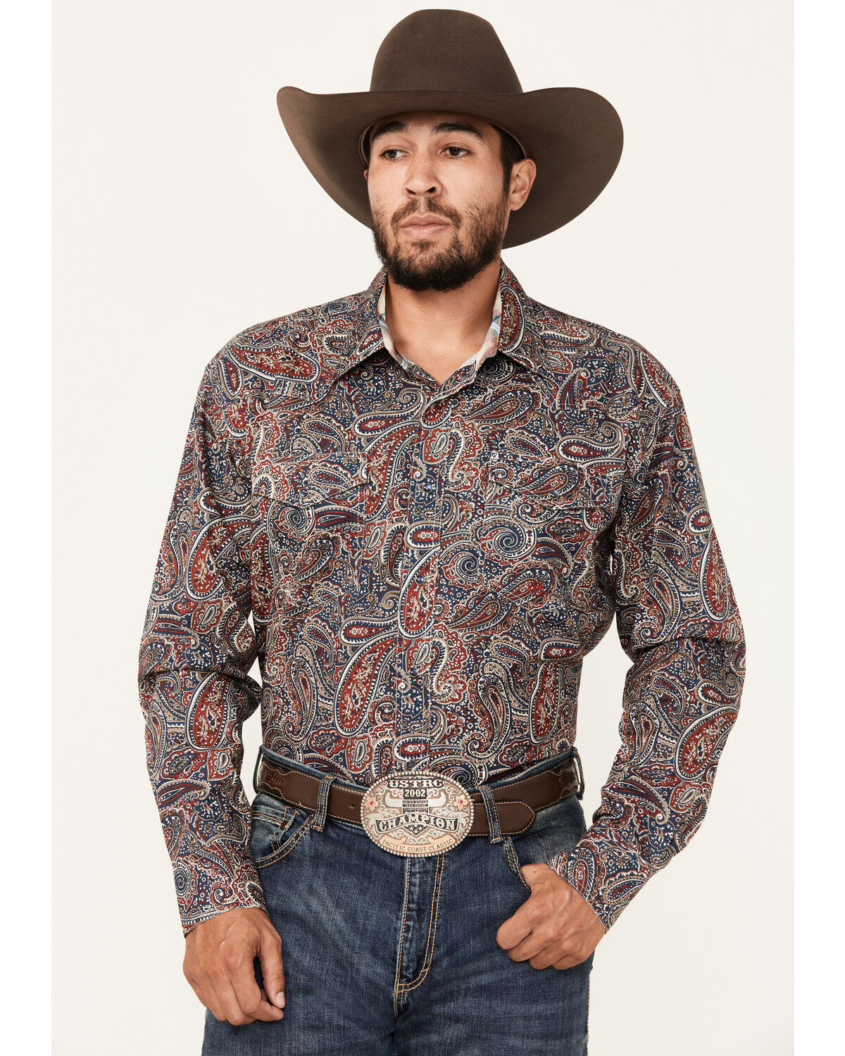 Men's Roper Amarillo Paisley Print Long Sleeve Snap Western Shirt