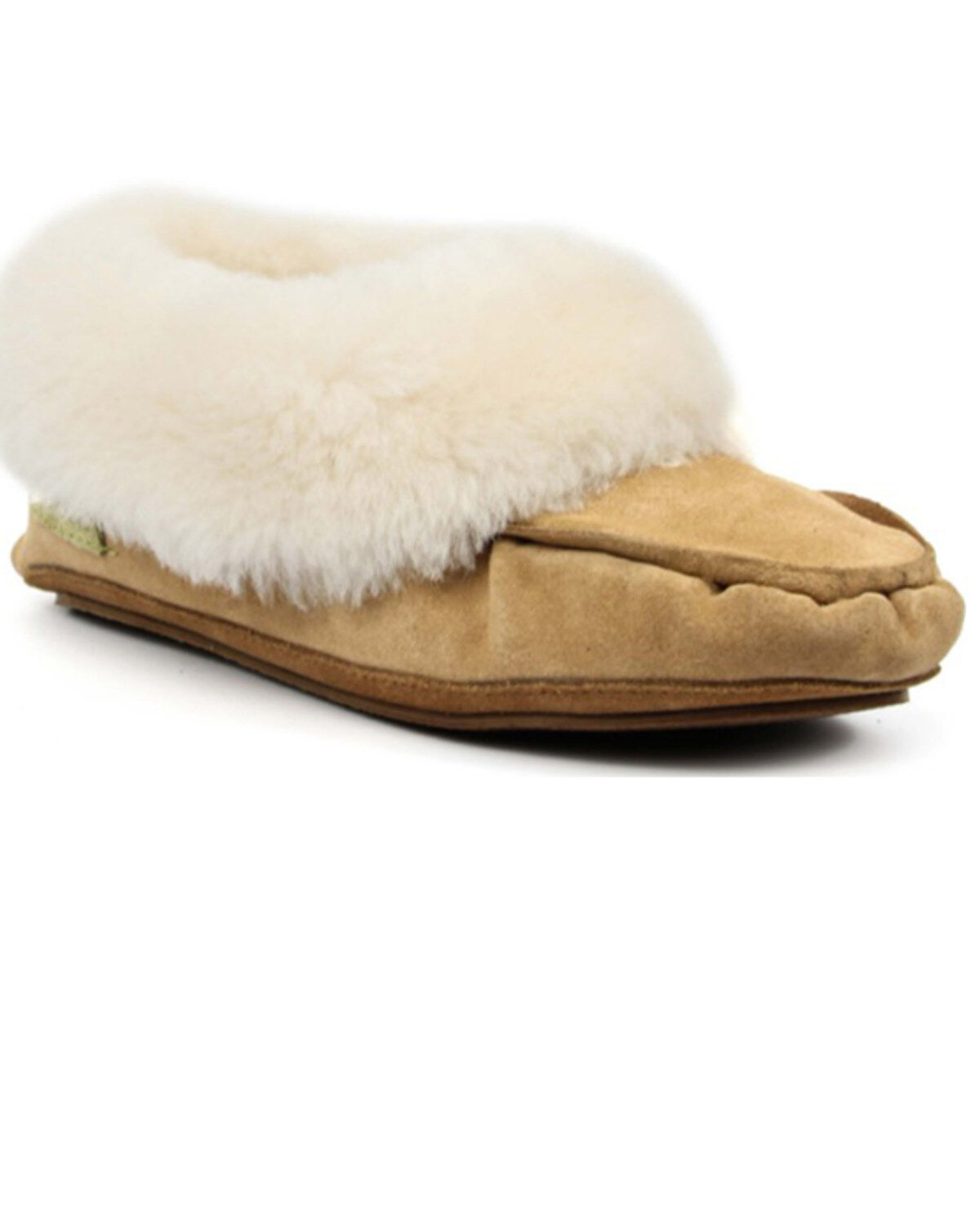Women's Superlamb Navajo Tan Slip-On Casual Fleece Moccasin