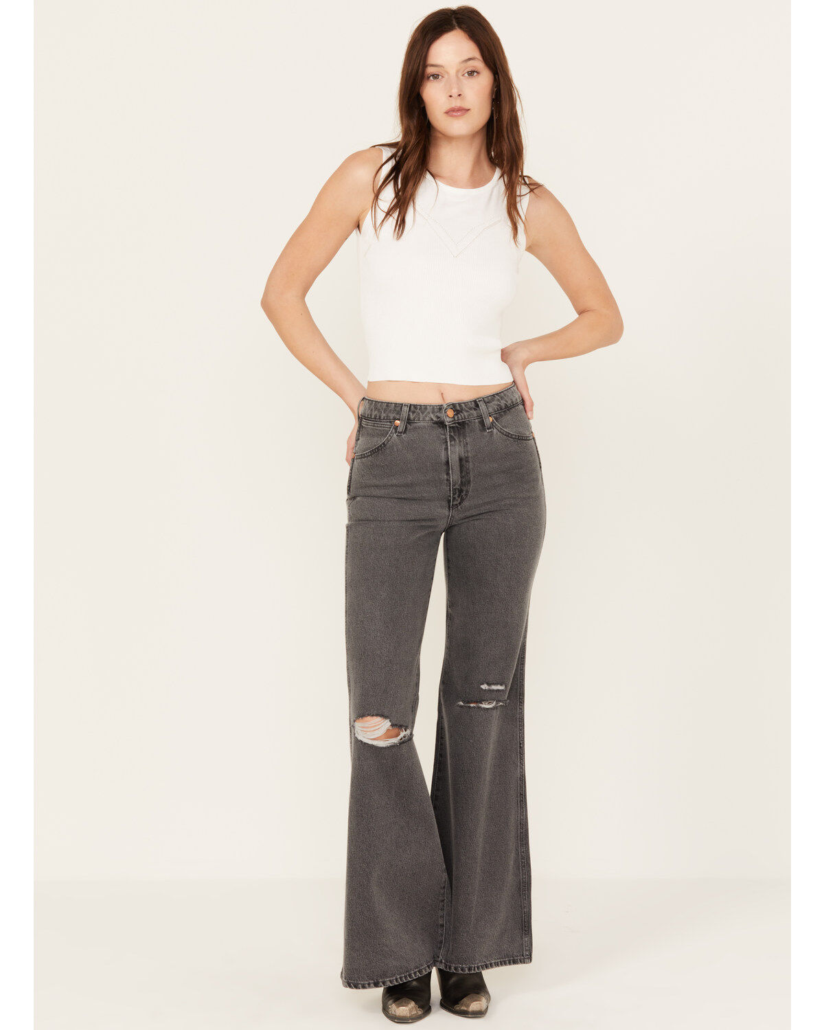 Women's Wrangler Heart Patch Wanderer Flare Jeans