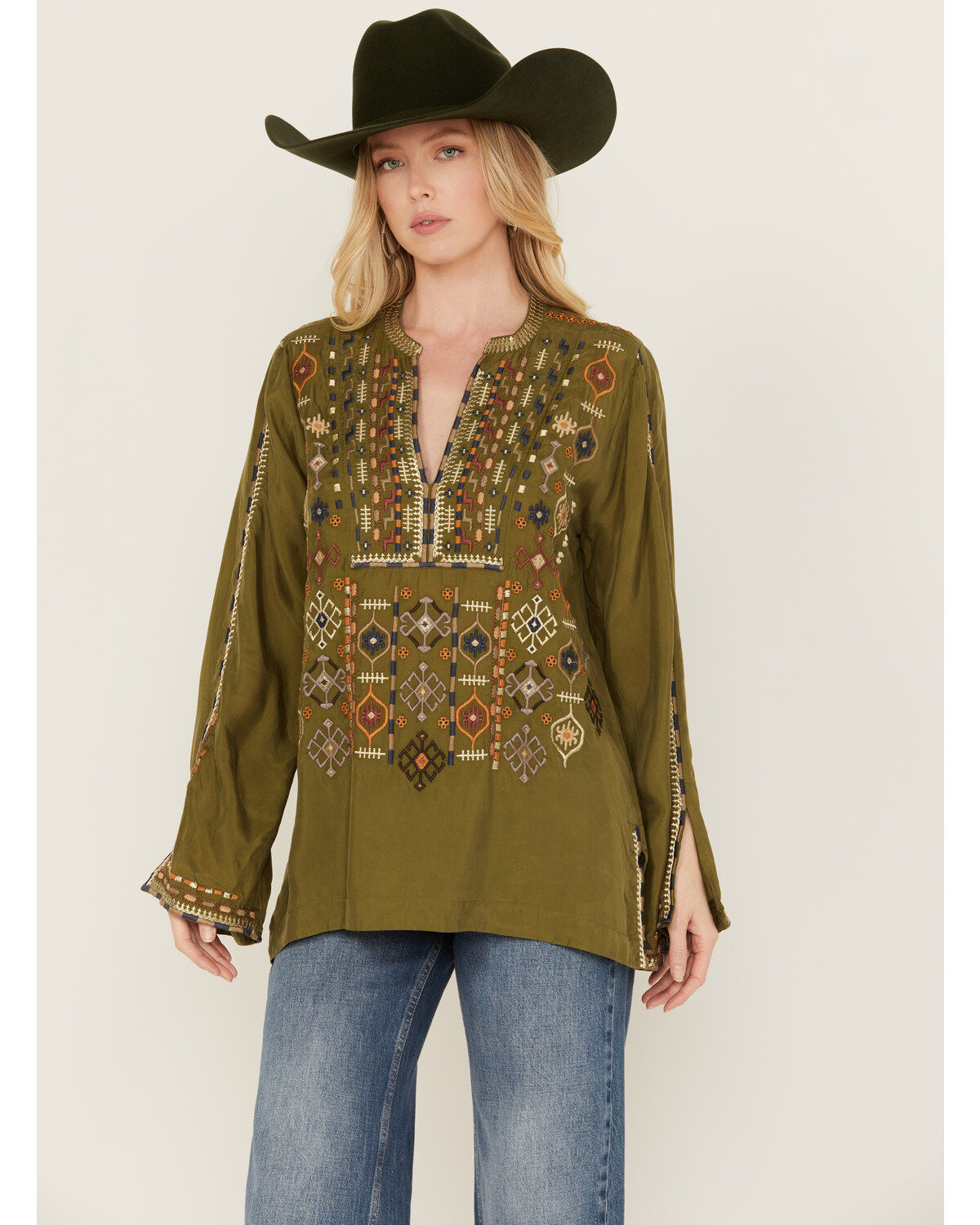 Women's Johnny Was Embroidered Long Sleeve Shirt