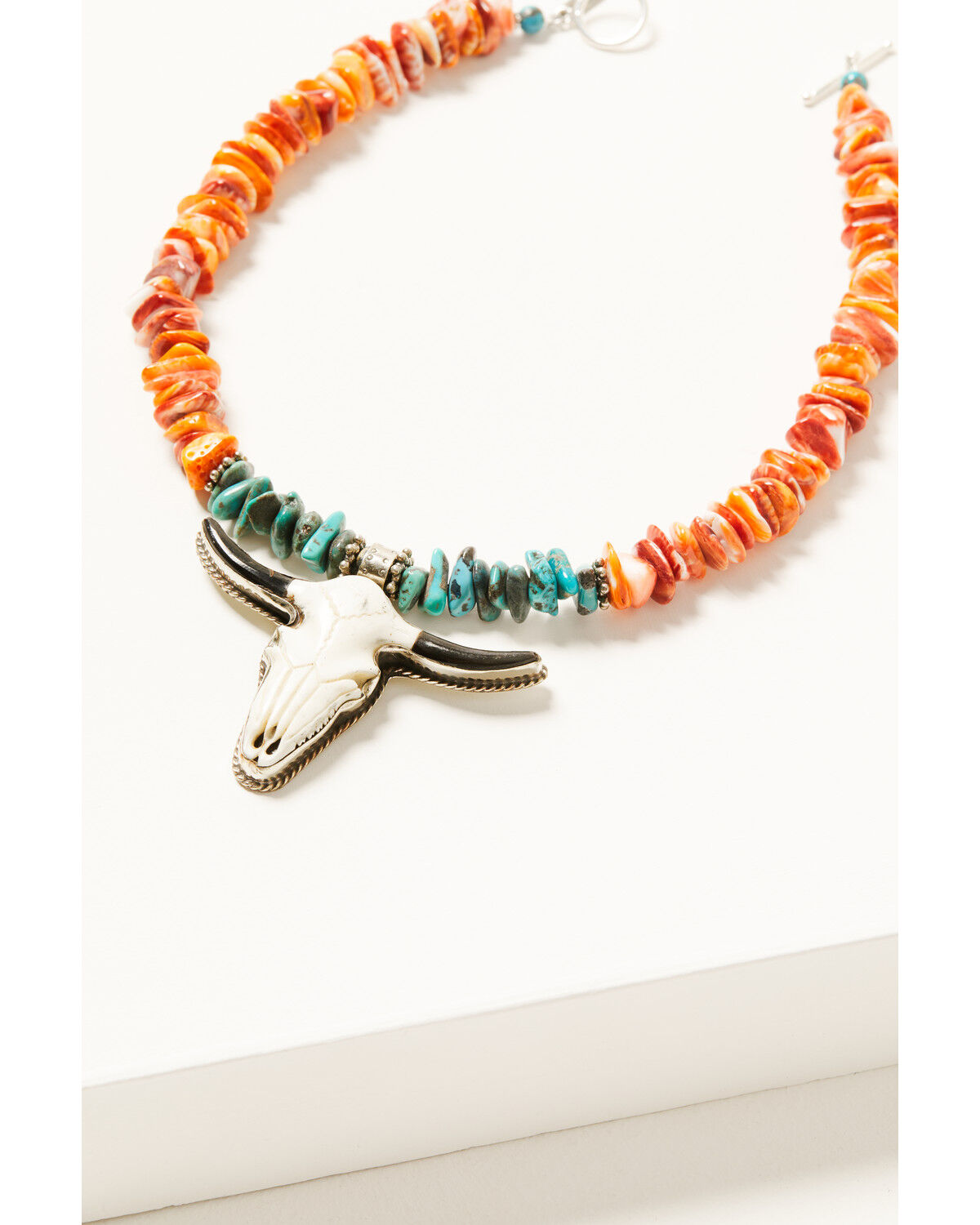 Women's Paige Wallace Longhorn Pendant Spiny Oyster and Turquoise Neck