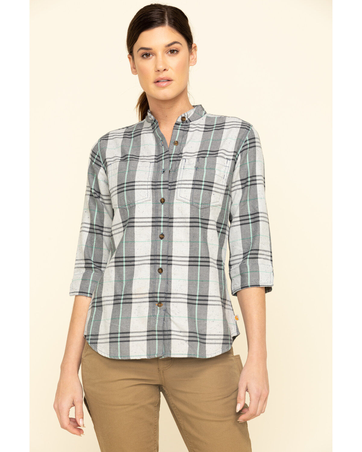Women's Carhartt Twilight Relaxed 3/4 Sleeve Plaid Shirt