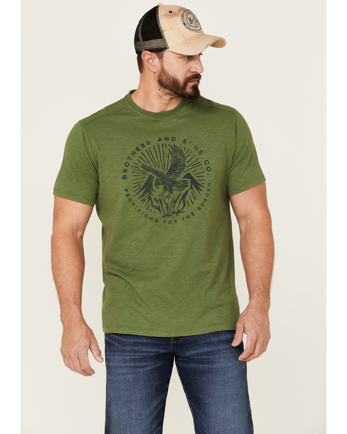 Men's Brothers and Sons Eagle Slub Circle Graphic T-Shirt