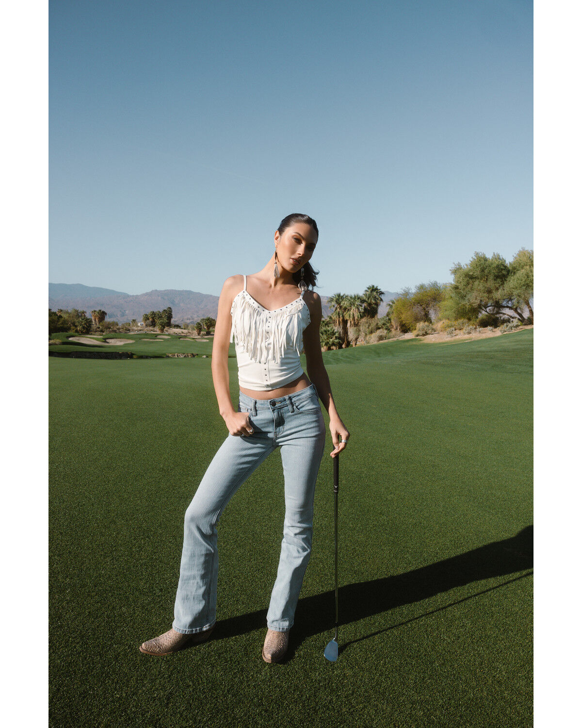 Women's Idyllwind Studded Fringe Faux Suede Tank Top