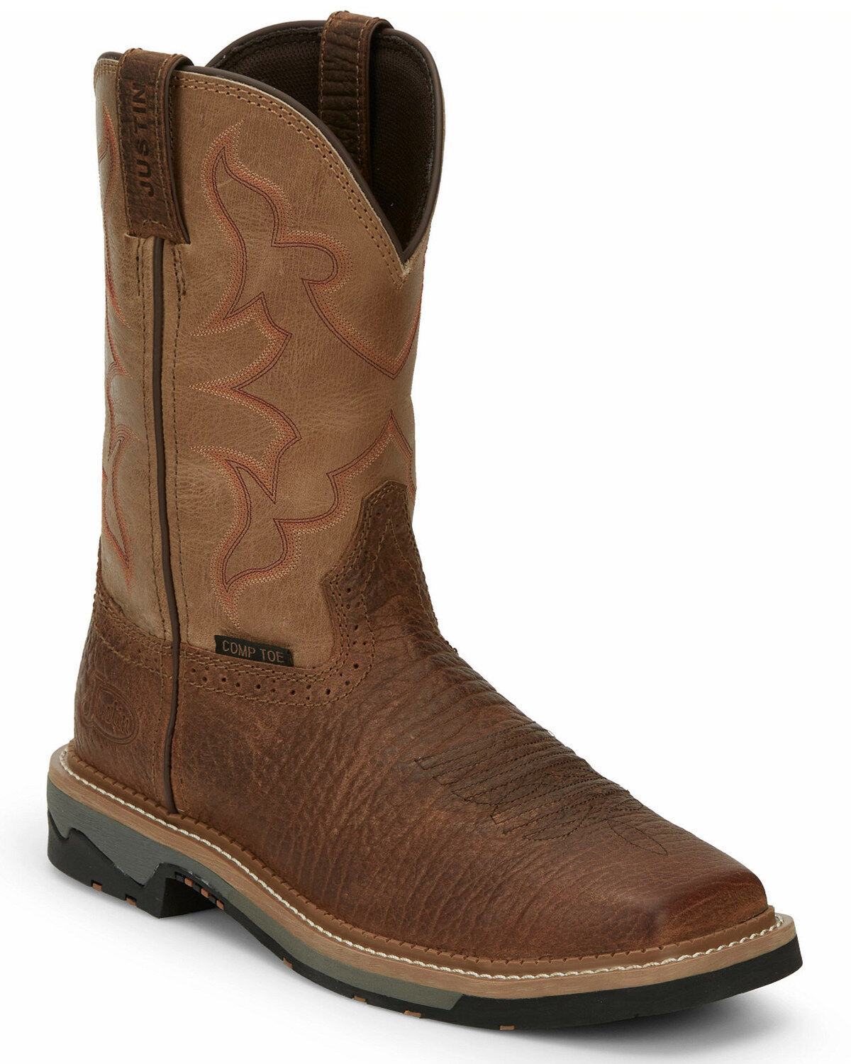 Men's Justin Boot Barn Exclusive Carbide Western Work Boots - Composit