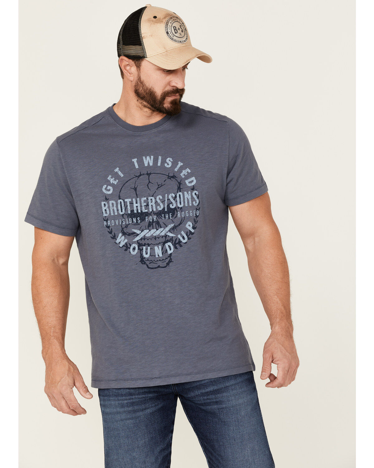 Men's Brothers and Sons Twisted Slub Skull Graphic T-Shirt
