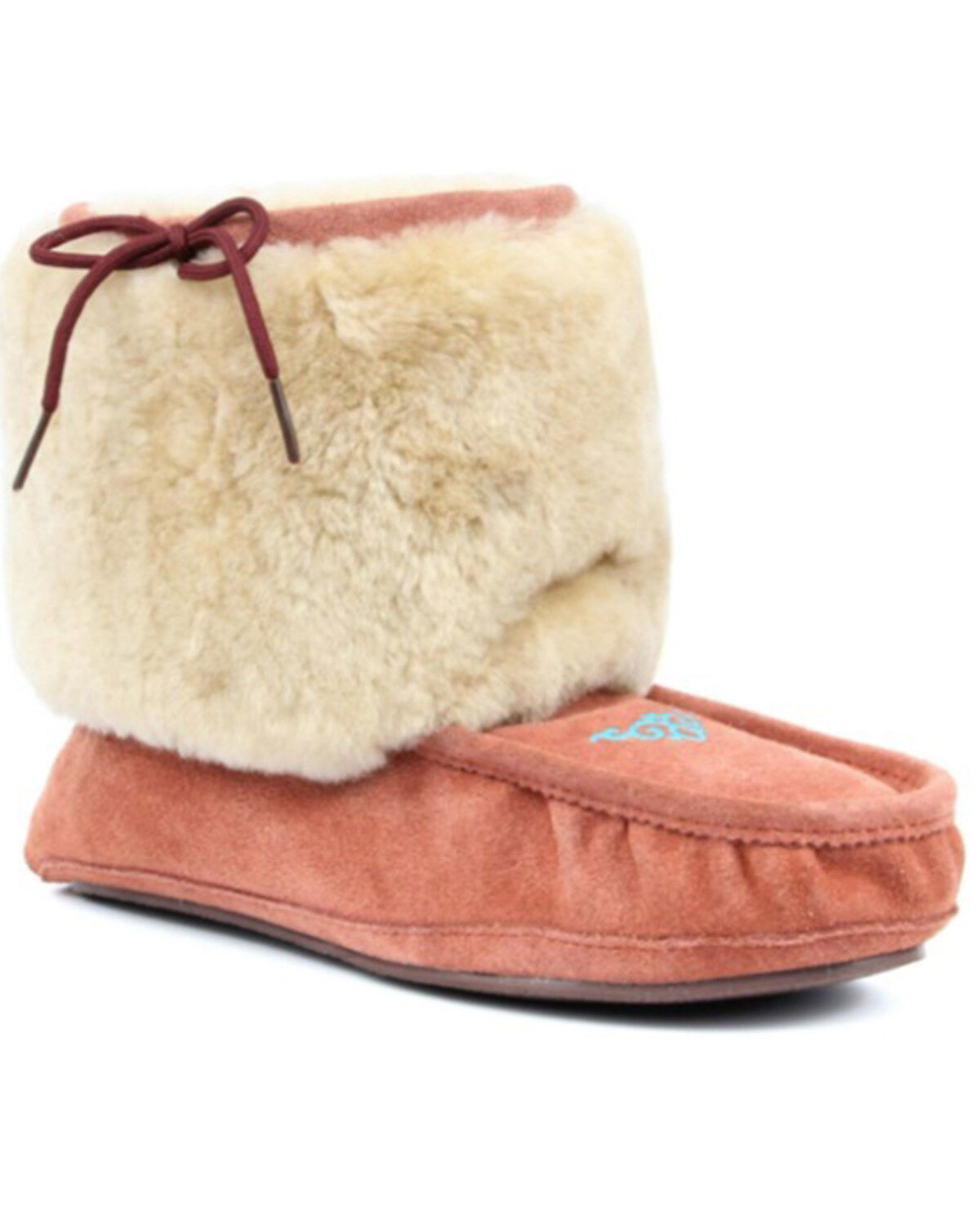 Women's Superlamb Navajo Slip-On Casual Fleece Booties - Moc Toe