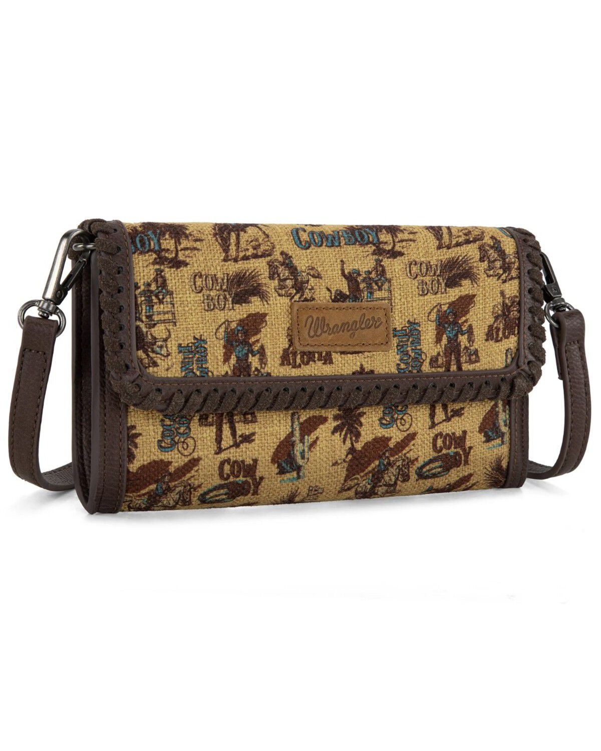 Women's Wrangler Vintage Cowboy Cool Print Crossbody Bag