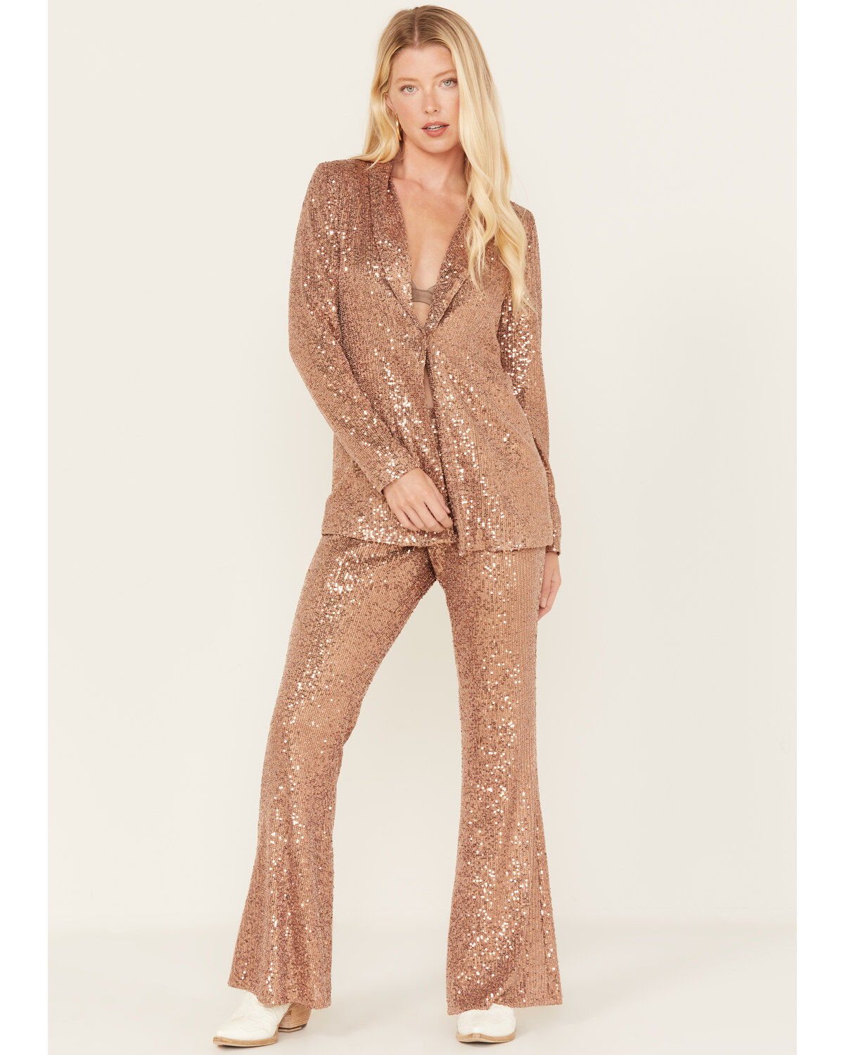 Women's Sadie & Sage Inferno Sequin Flare Pants