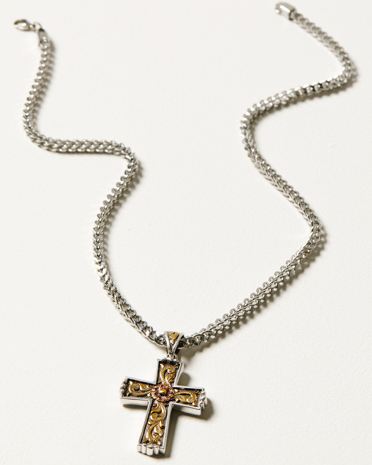 Men's M & F Western Twister Antique Cross Necklace