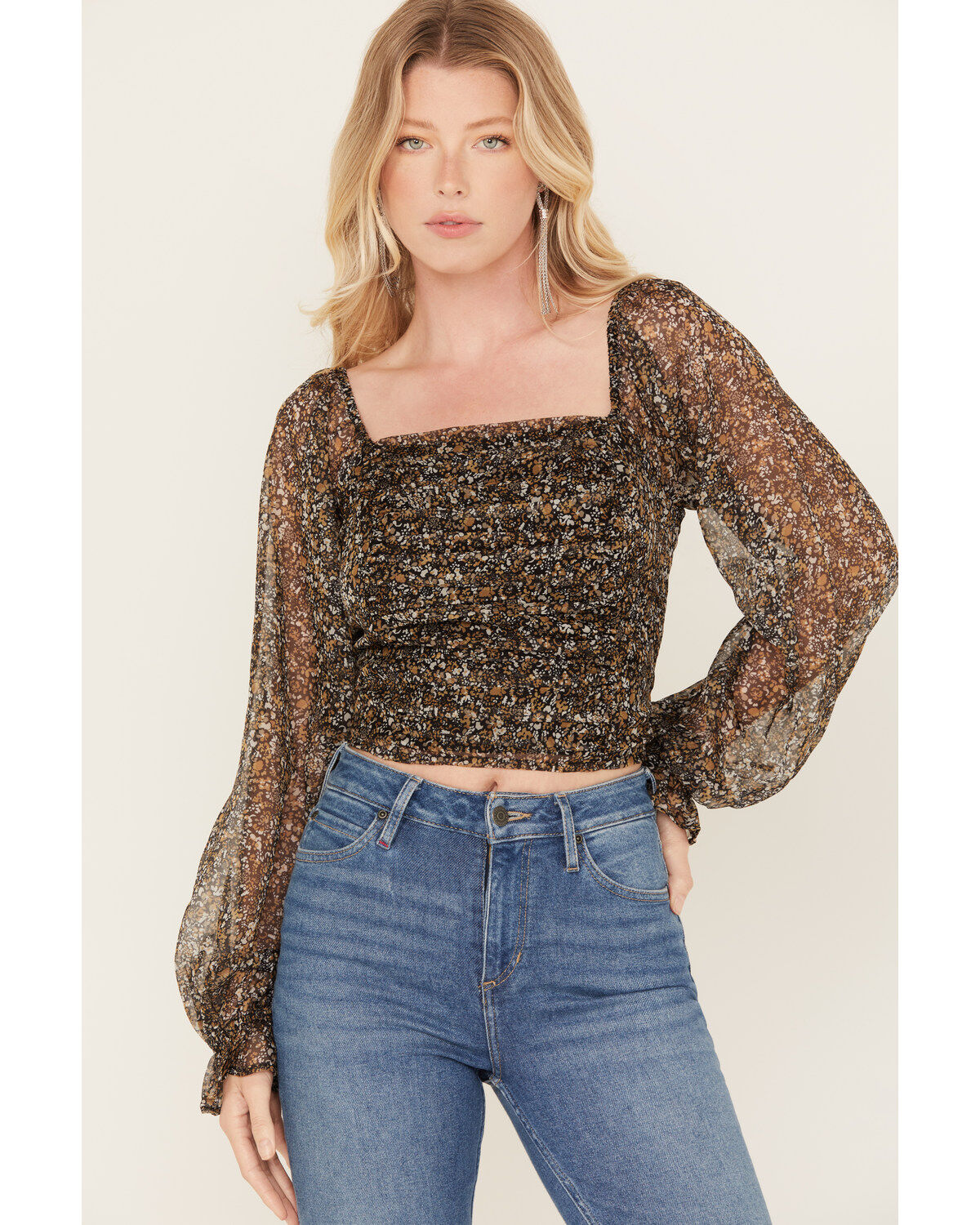 Women's Idyllwind Floral Ditsy Floral Print Long Sleeve Top