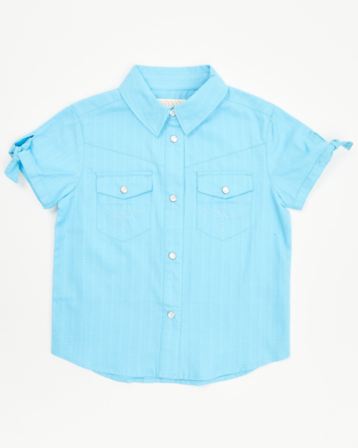 Girls' Shyanne Toddler Shadow Dobby Print Short Sleeve Snap Western Sh