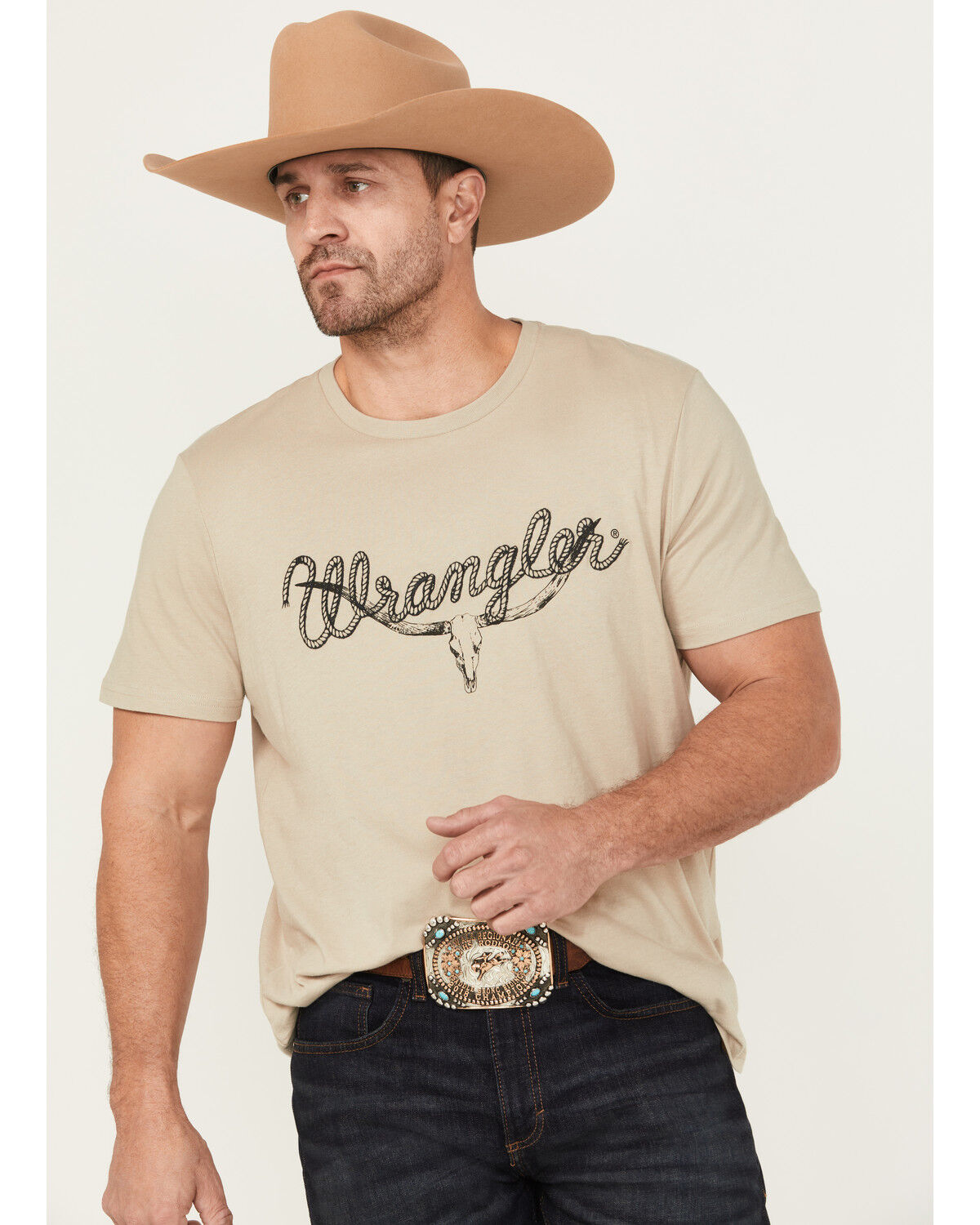 Men's Wrangler Rope Steer Head Front Logo Short Sleeve Graphic T-Shirt