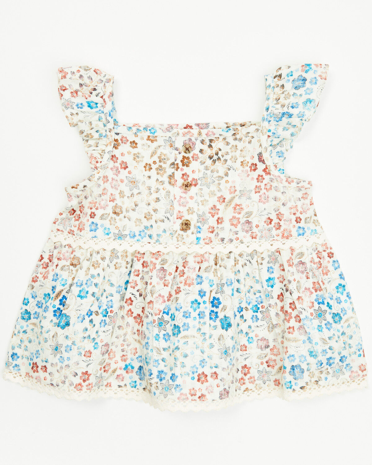 Girls' Shyanne Toddler Floral Print Sleeveless Ruffle Top