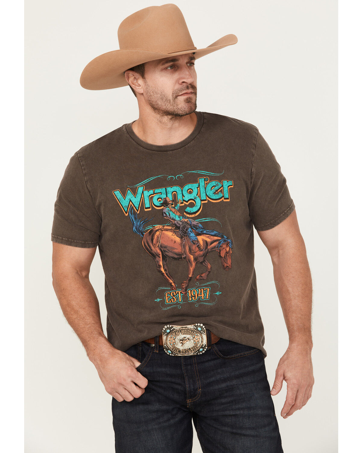 Men's Wrangler Bucking Bronco Logo Short Sleeve Graphic T-Shirt
