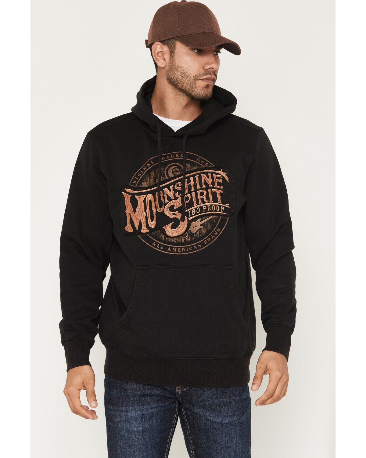 Men's Moonshine Spirit Whiskey Barrel Logo Hooded Sweatshirt