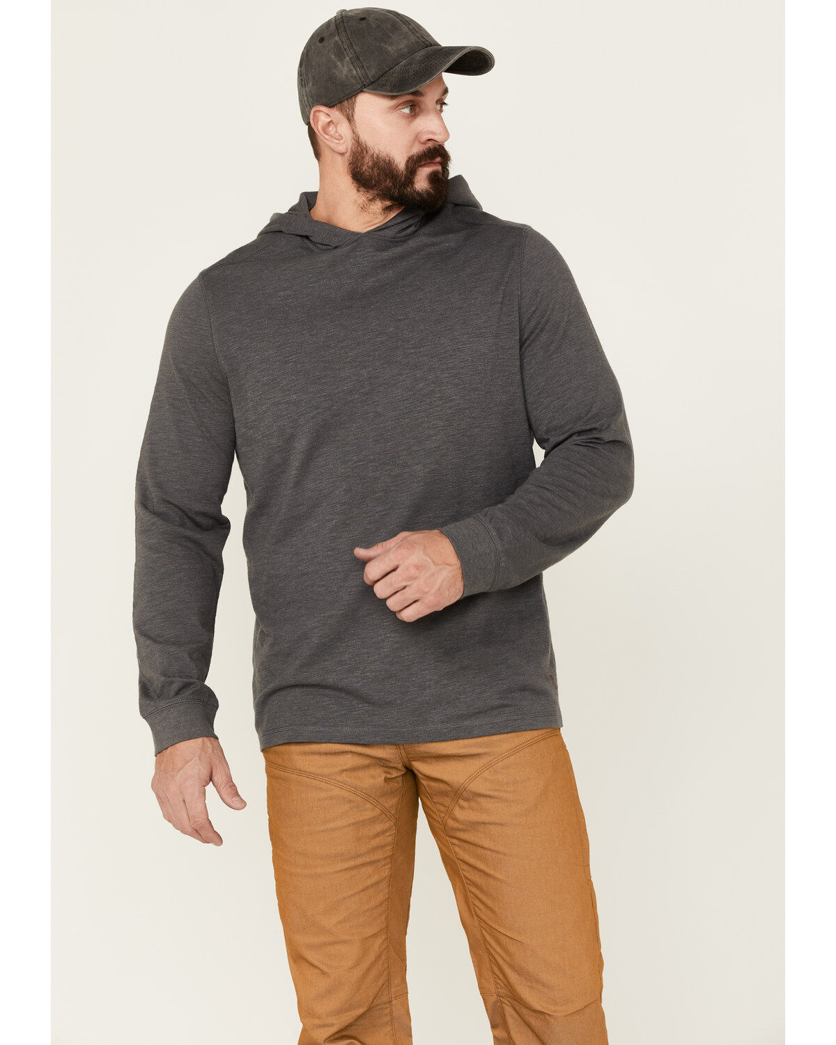 Men's Brothers and Sons Solid Heather Slub Long Sleeve Hooded Sweatshi