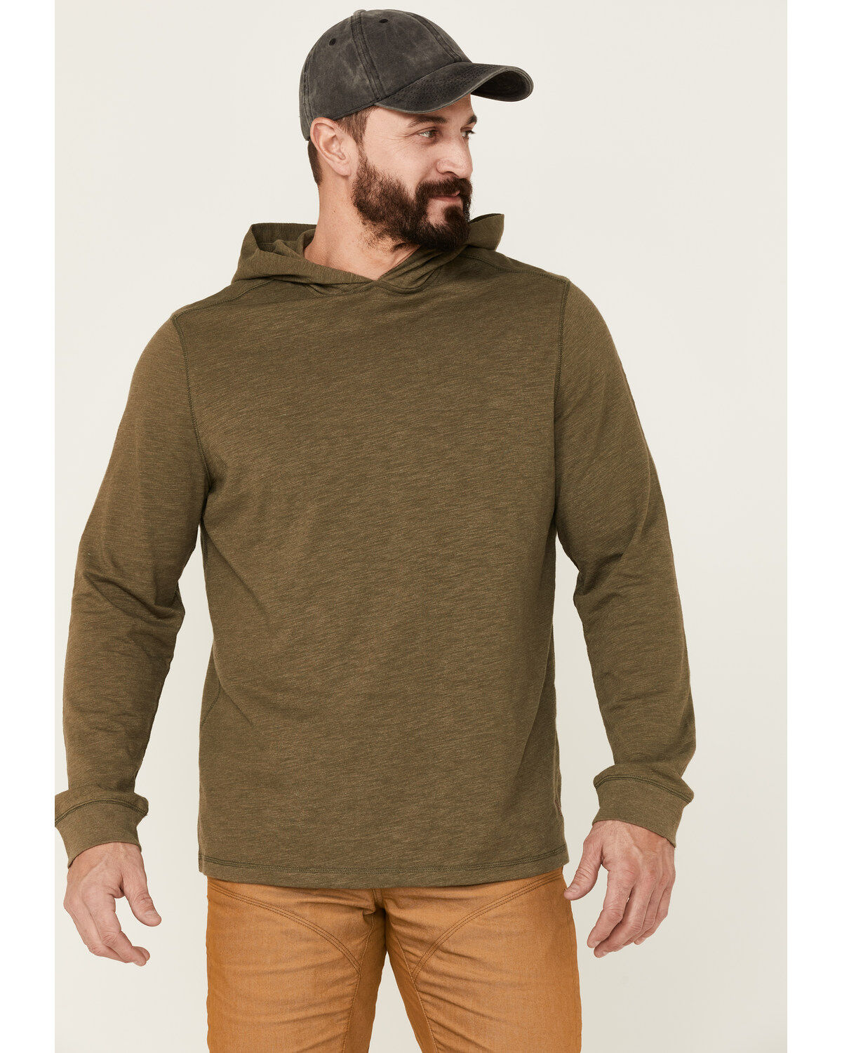 Men's Brothers and Sons Solid Heather Slub Long Sleeve Hooded Sweatshi