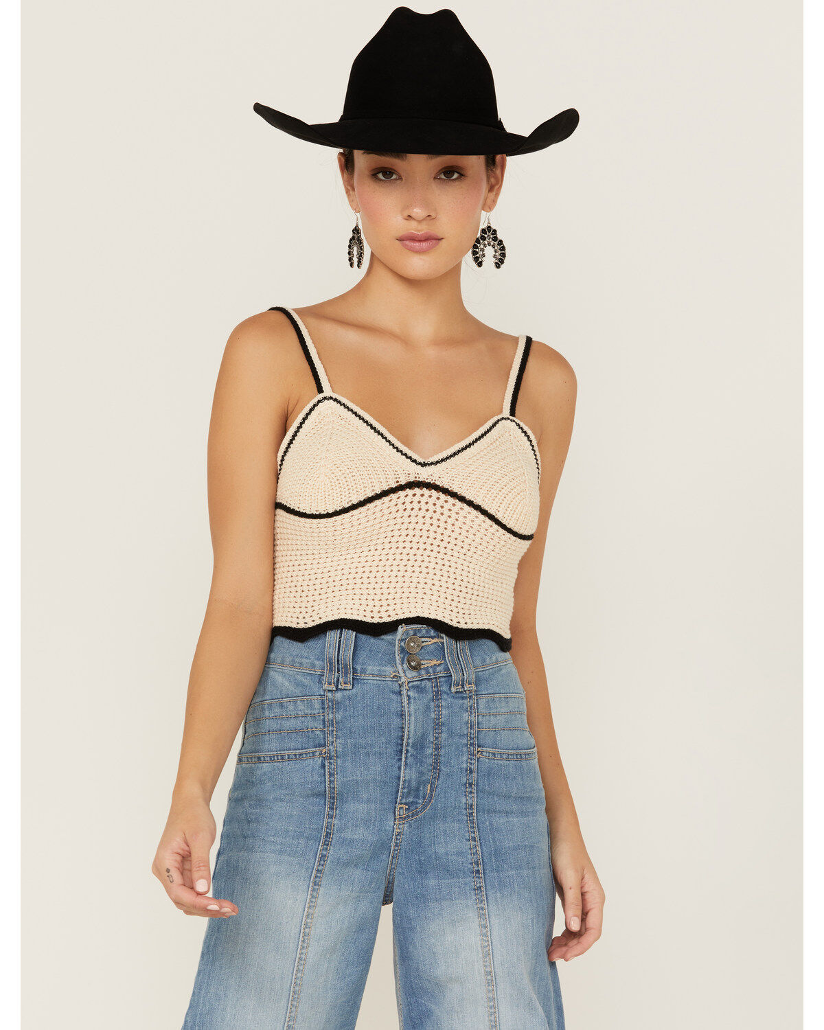 Women's Flying Tomato Contrast Knit Sweater Cami