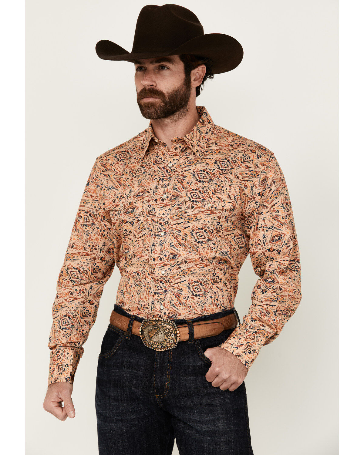 Men's Wrangler Checotah Print Long Sleeve Snap Western Shirt - Tall