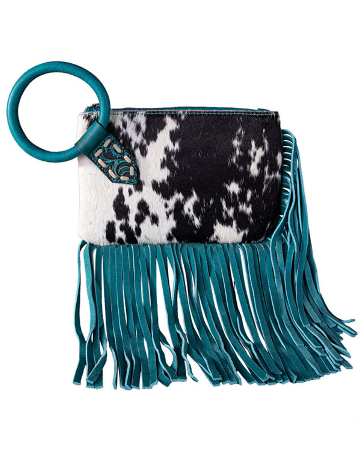 Women's Trinity Ranch Cowhide Ring Handle Wristlet