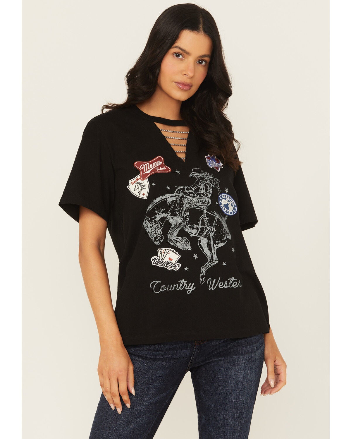 Women's Idyllwind Patch Country And Western Embellished Short Sleeve G