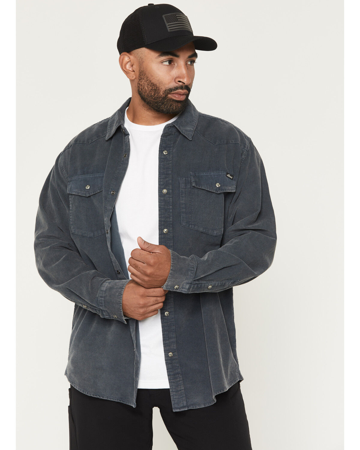 Men's Thorogood Wellington Corduroy Long Sleeve Snap Western Work Shir