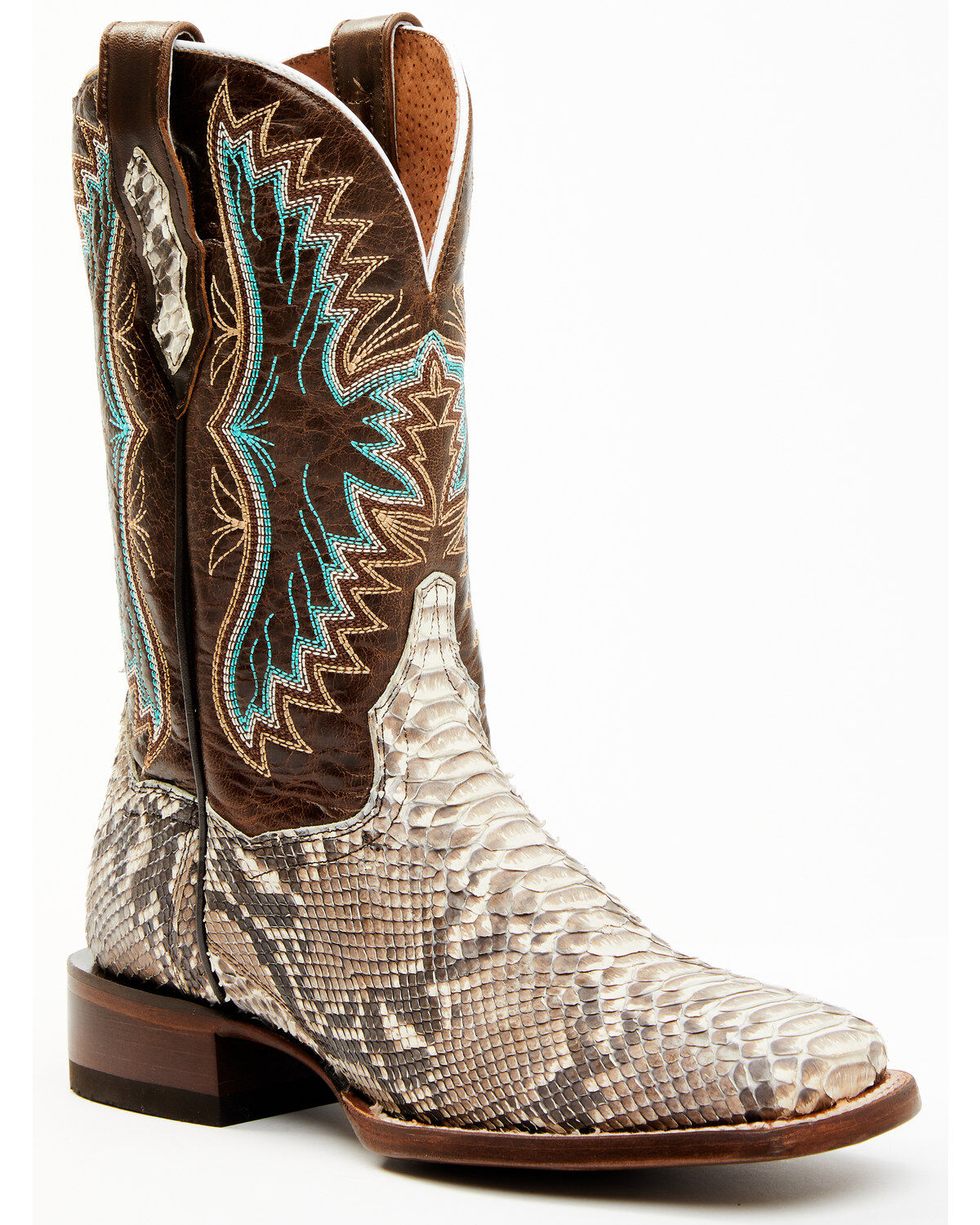 Women's Dan Post Back Cut Natural Python Exotic Western Boot - Broad S