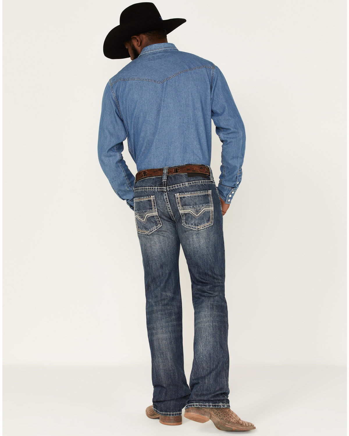 Men's Rock & Roll Denim Pistol Medium Vintage Wash Straight Jeans